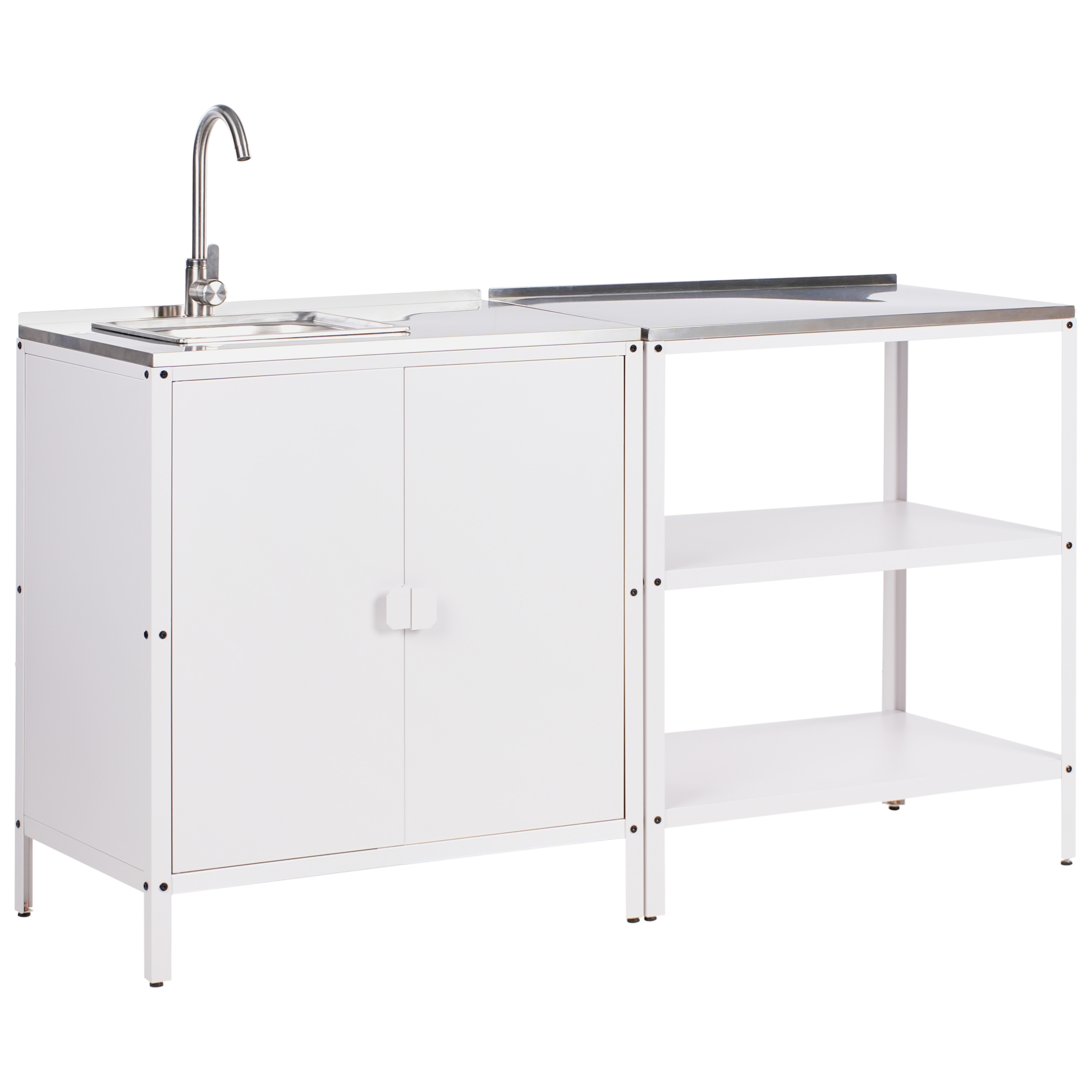 Ulkokeittiösetti pesualtaalla 2 osaa VILAMA metalli Valkoinen