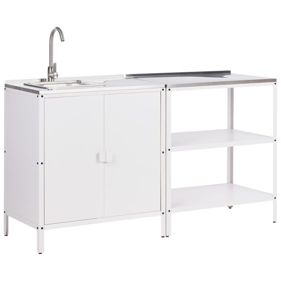 Ulkokeittiösetti pesualtaalla 2 osaa VILAMA metalli Valkoinen