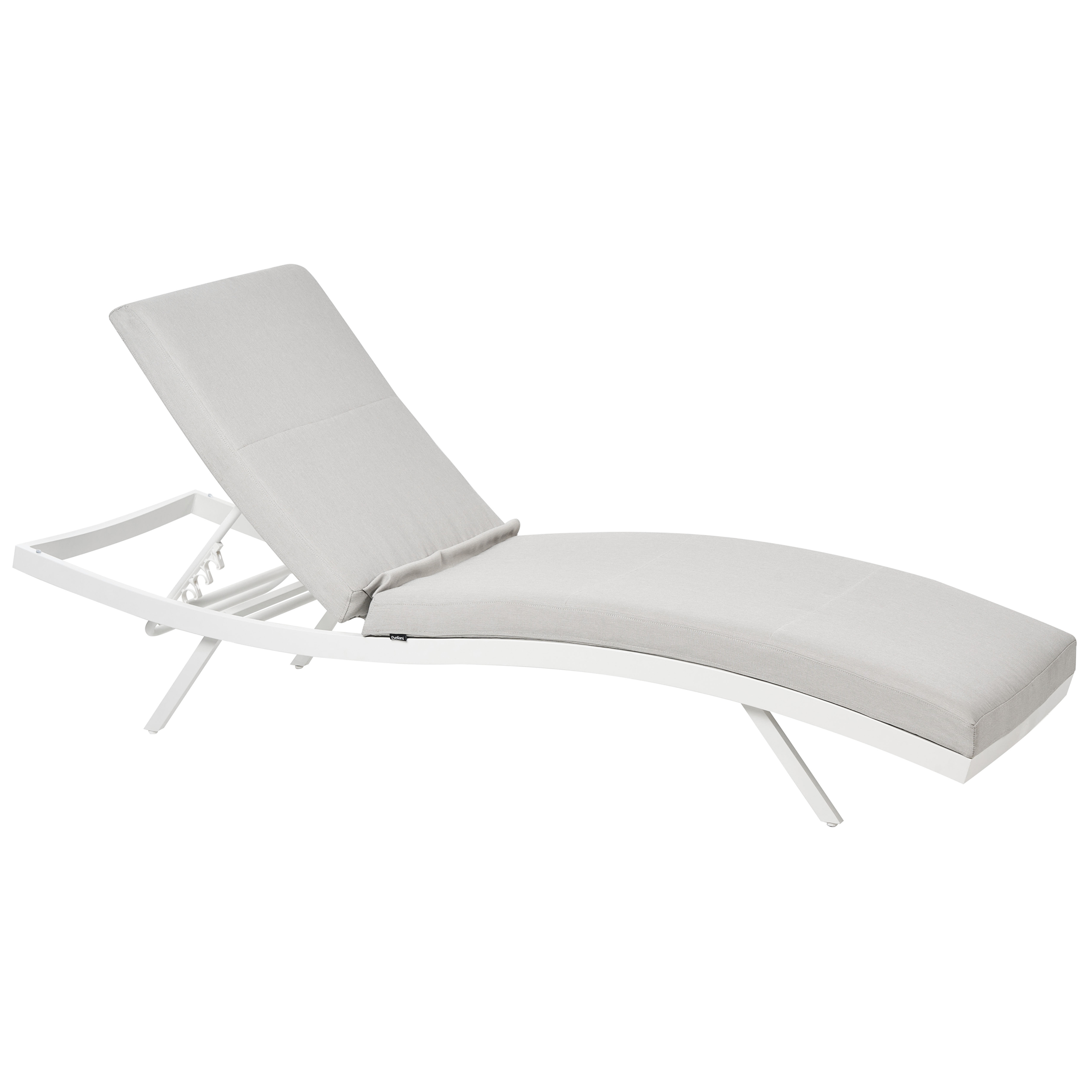 Aurinkotuoli pehmusteella AMELIA kallistettava metalli Vaaleanharmaa