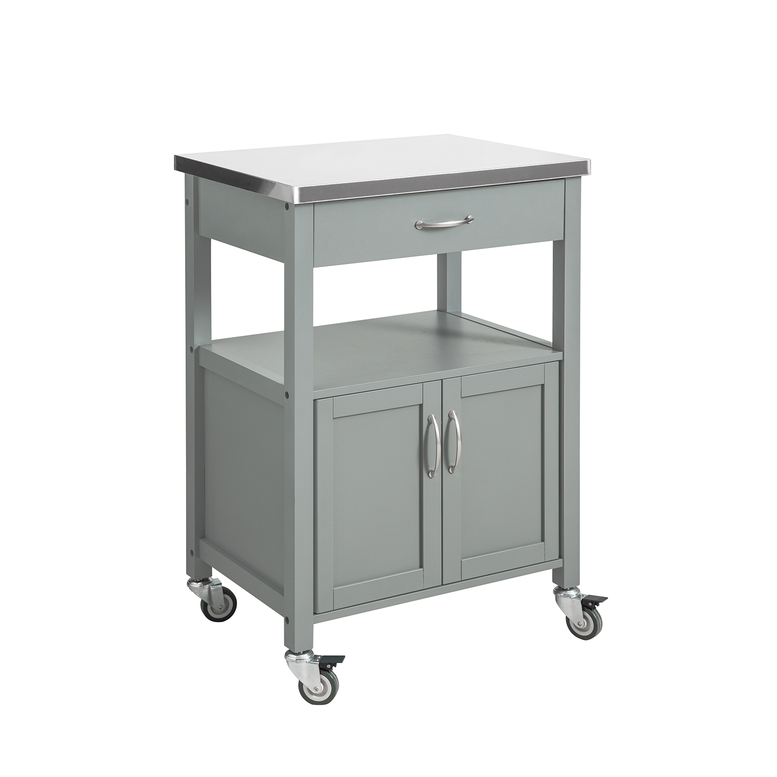 SoBuy Keittiökaappi FKW22-HG ekopuukuitulevy, ruostumaton teräs, harmaa