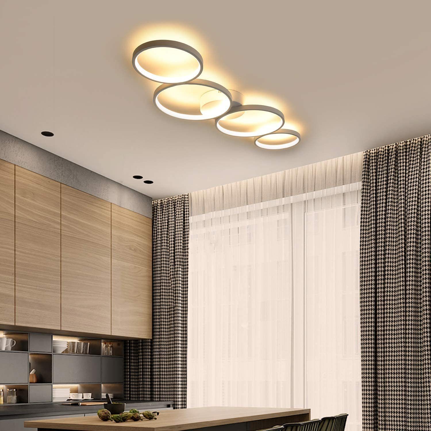 NETTLIFE Moderni pyöreä LED-kattovalaisin, lämmin valkoinen 3000K, 37W, 89 cm