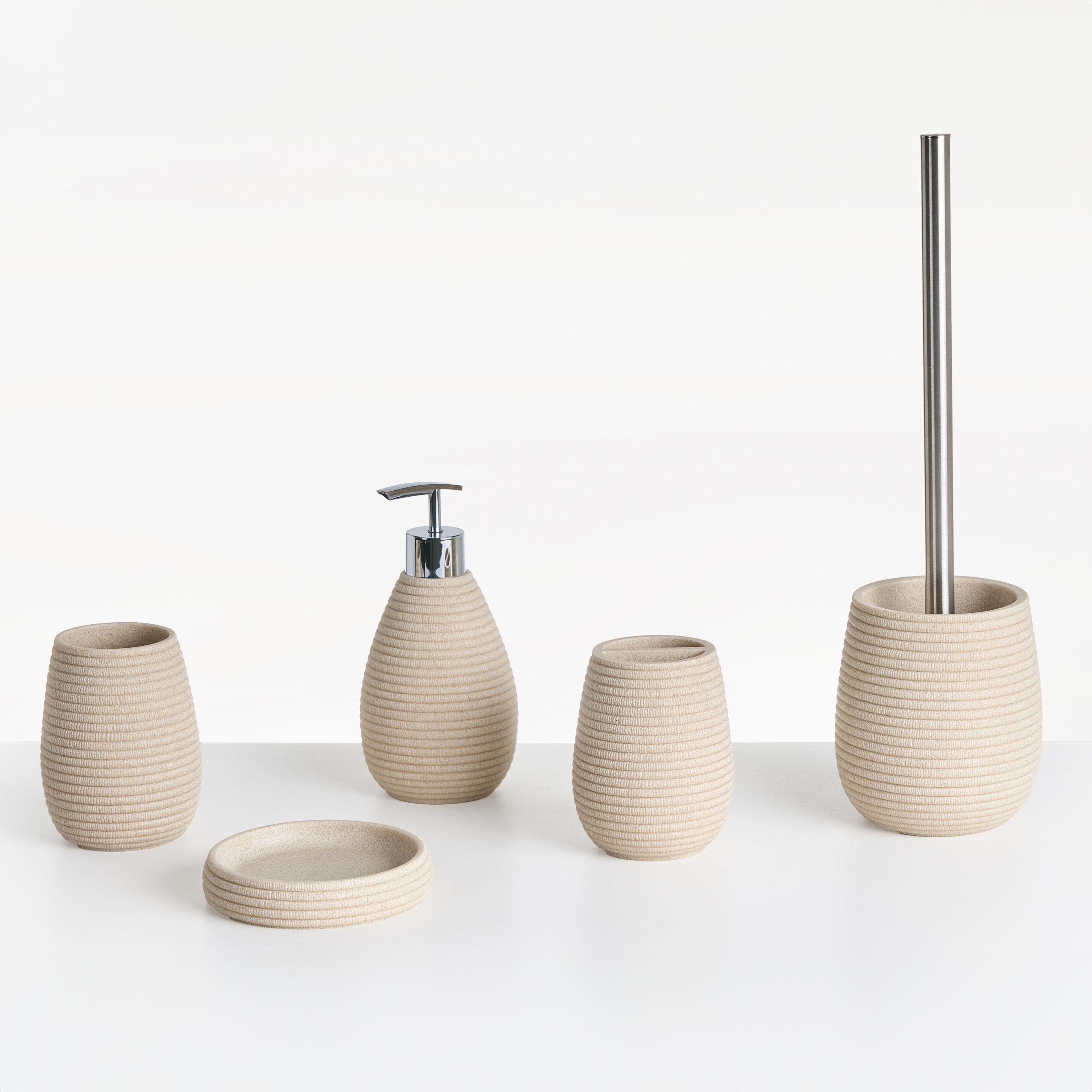 Kylpyhuonesetti 5 osaa QUILA Vaaleanbeige