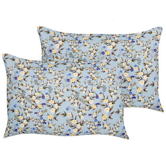 Ulkotyynysetti 2 kpl VALLORIA Kukkakuvio 40 x 60 cm Sininen