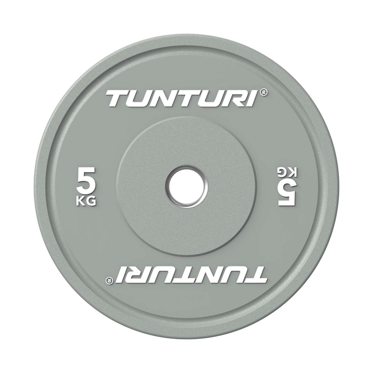 Tunturi Platinum Bumper Plate levypaino, harmaa, 50 mm, 5 kg