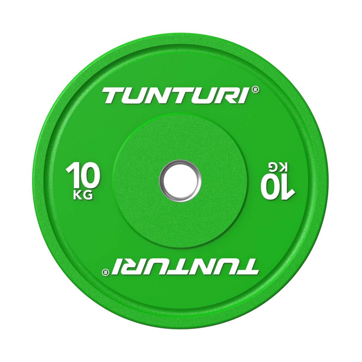 Tunturi Platinum Bumper Plate levypaino, vihreä, 50 mm, 10 kg