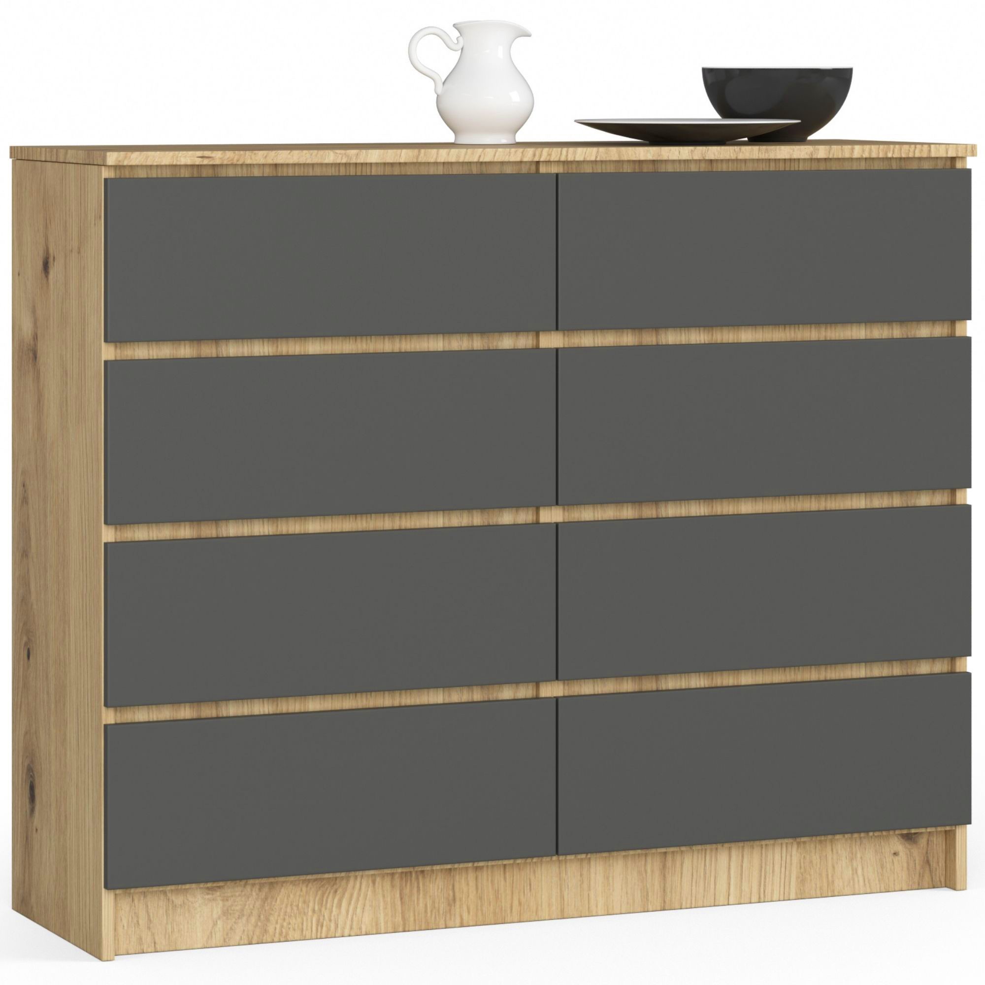 Akord Lipasto Laatikolla Artisan-tammi/Harmaa Grafiitti 120x40x99