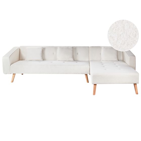 Kulmavuodesohva VADSO buklee Luonnonvalkoinen 4-istuttava Vasen