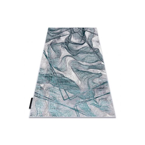 Matto DE LUXE moderni 621 Verkko, siatka - Rakenteellinen harmaa / vihreä 240x340 cm