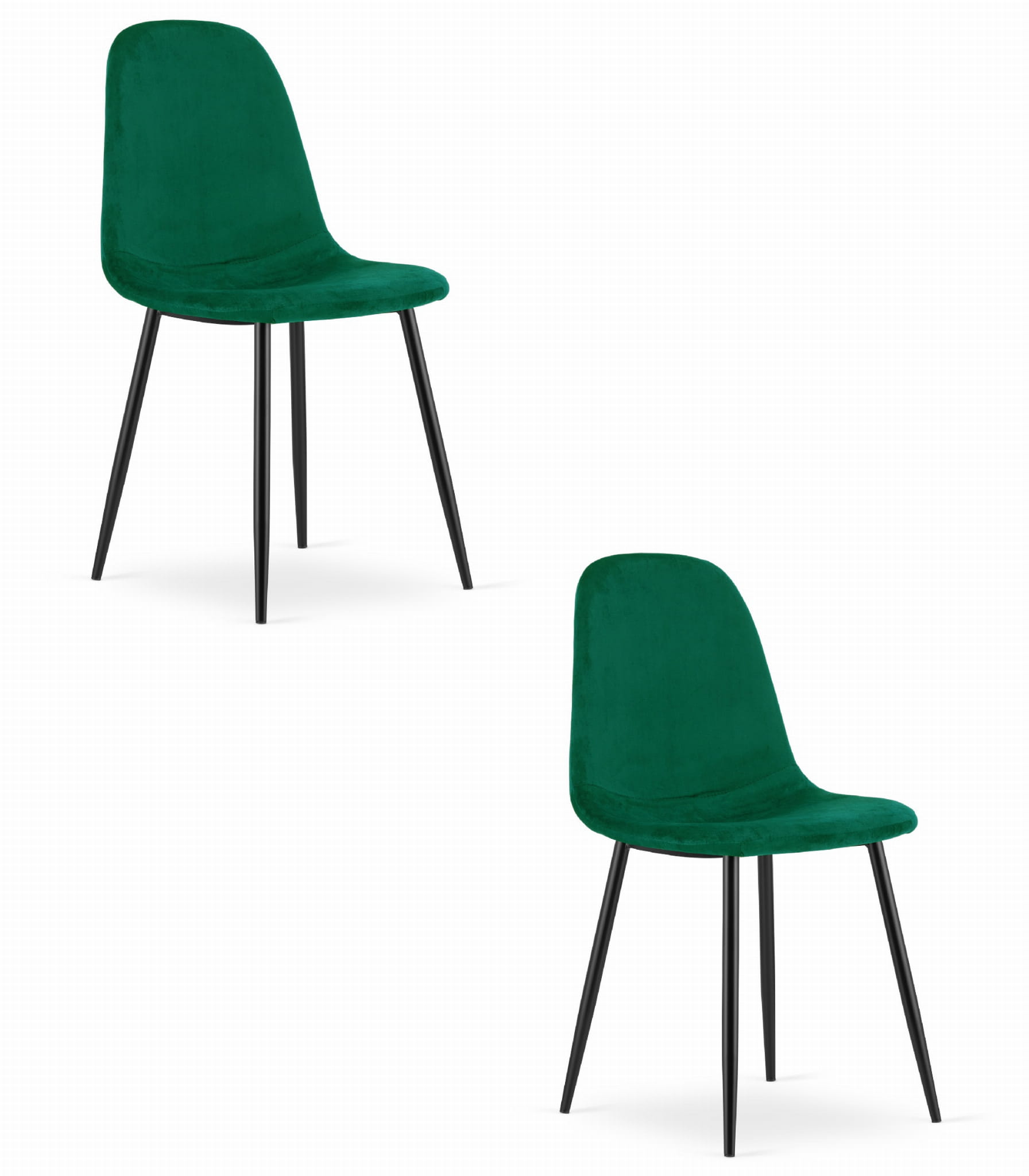 COMO-tuoli, tummanvihreä sametti (2 kpl)