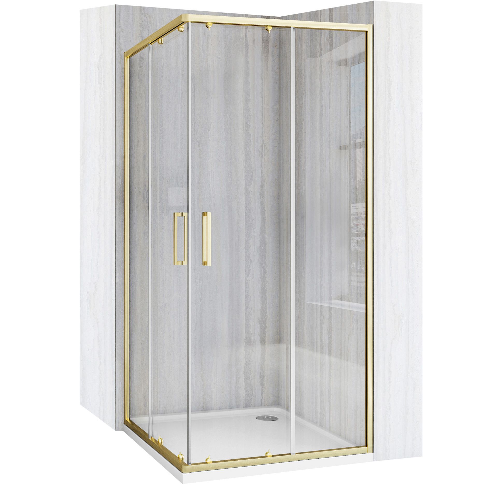 REA Suihkukaappi CITY 90x90 harjattu kulta, 90X90X190CM