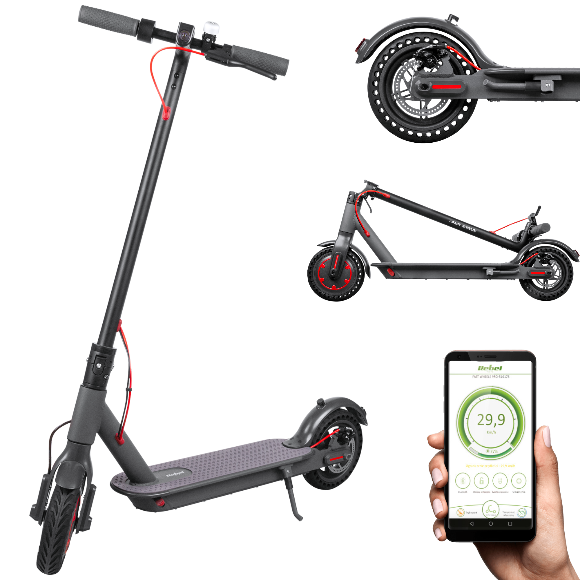 Sähköpotkulauta Rebel FAST WHEELS PRO 250W 8,5