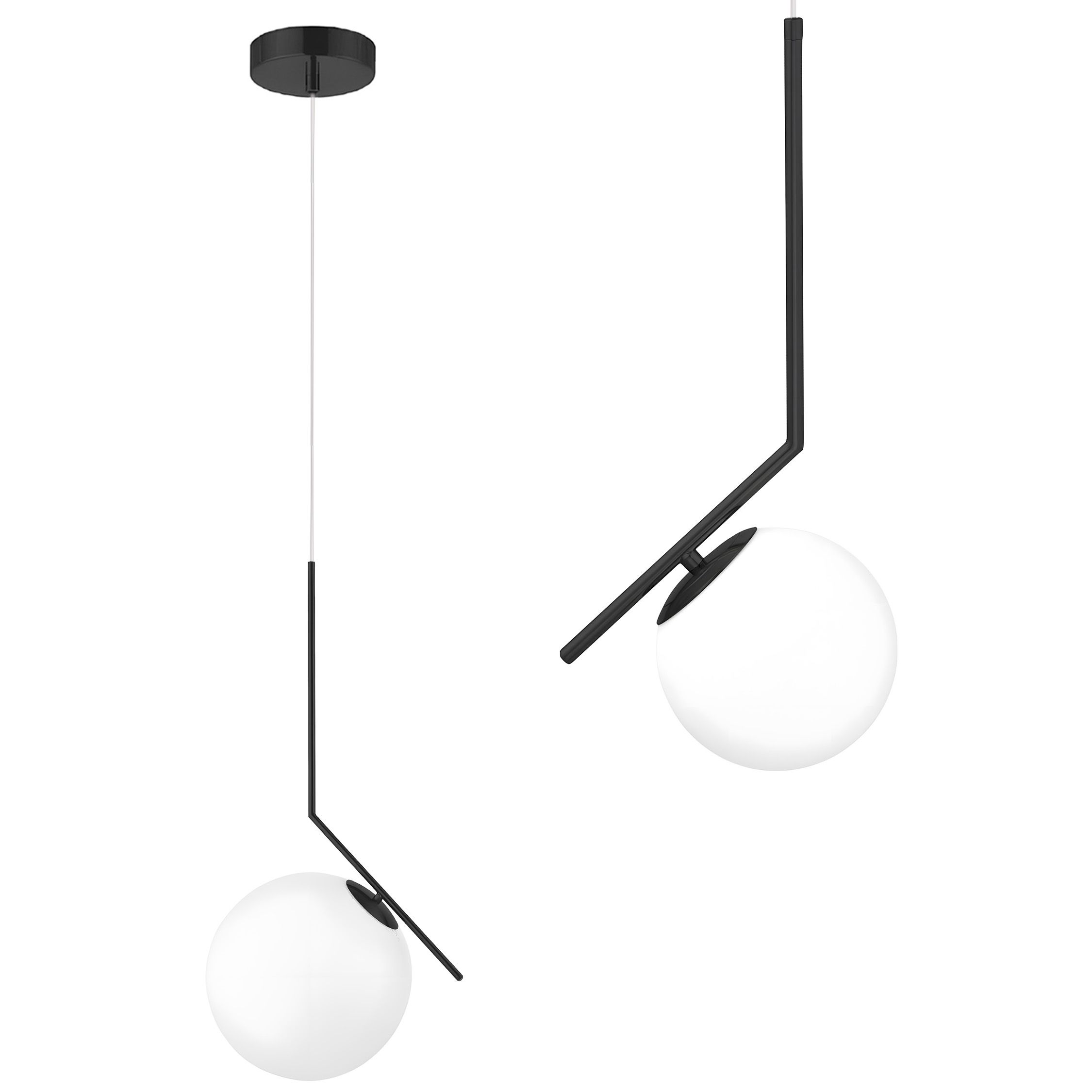 TOOLIGHT riippuva kattovalaisin G107-1W mustavalkoinen, 23x15x50cm