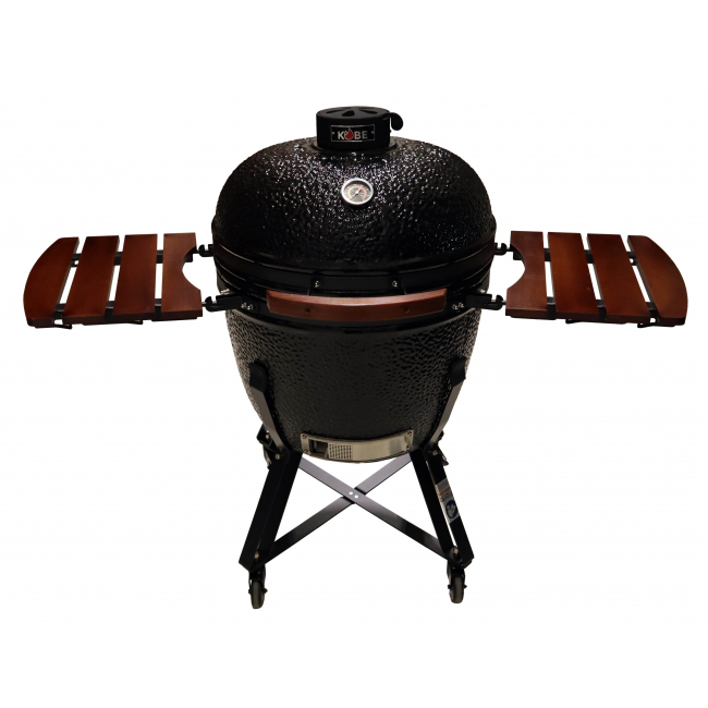 KOBE Kamado hiiligrilli PROFESSIONAL XXL BLACK EDITION, kaupan päälle suojahuppu, lämmönjakolevy, hiilihanko
