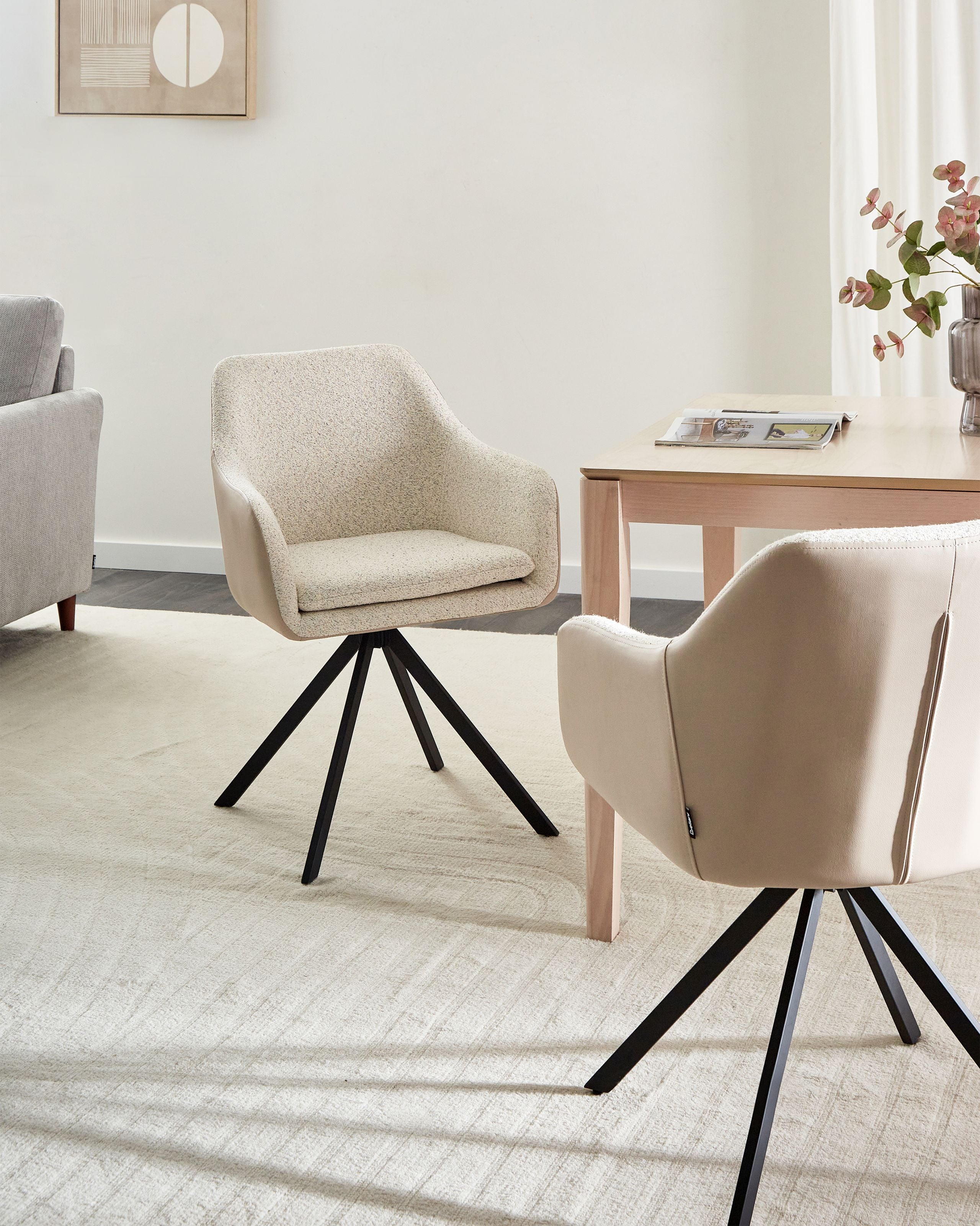 Ruokatuolisetti 2 kpl LITHIA Buklee Vaaleanbeige