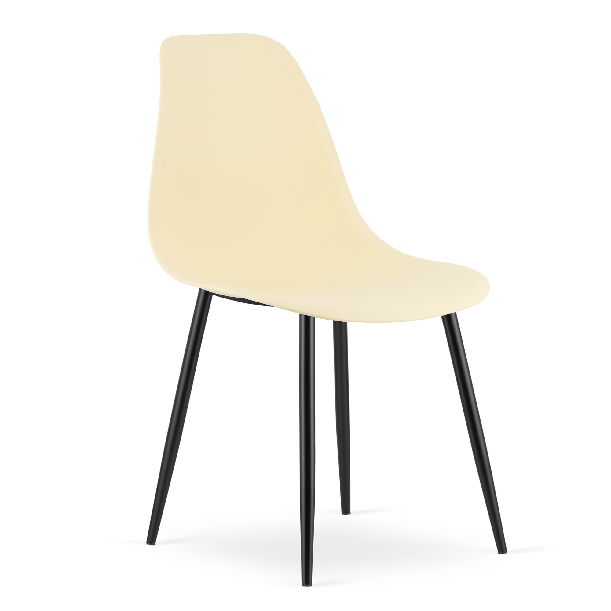 Tuoli - Leobert - WAT - Creme/mustat jalat - 46x51x84 cm - setti 4 kpl
