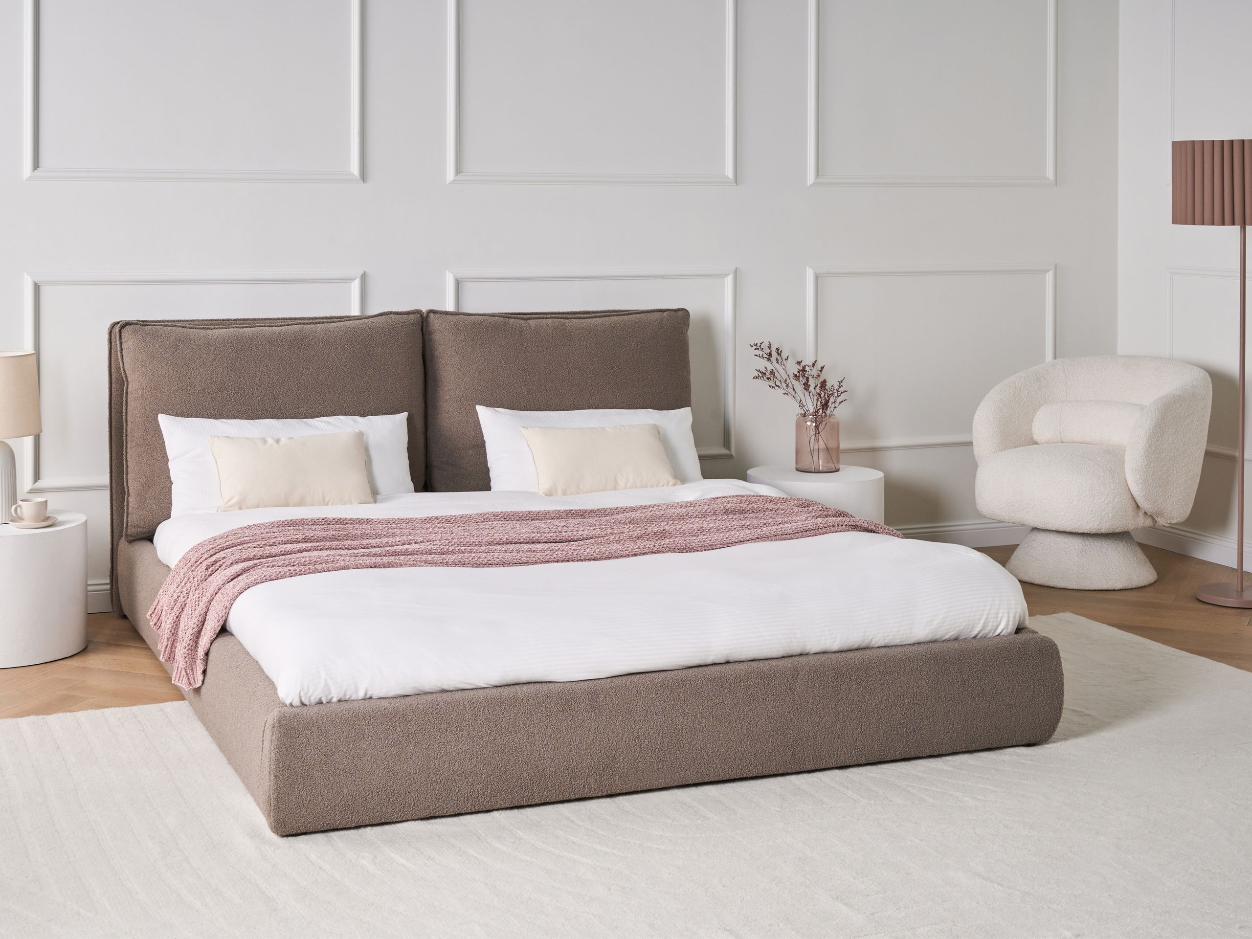 Sänky buklee BAJONNA 180 x 200 cm Ruskea