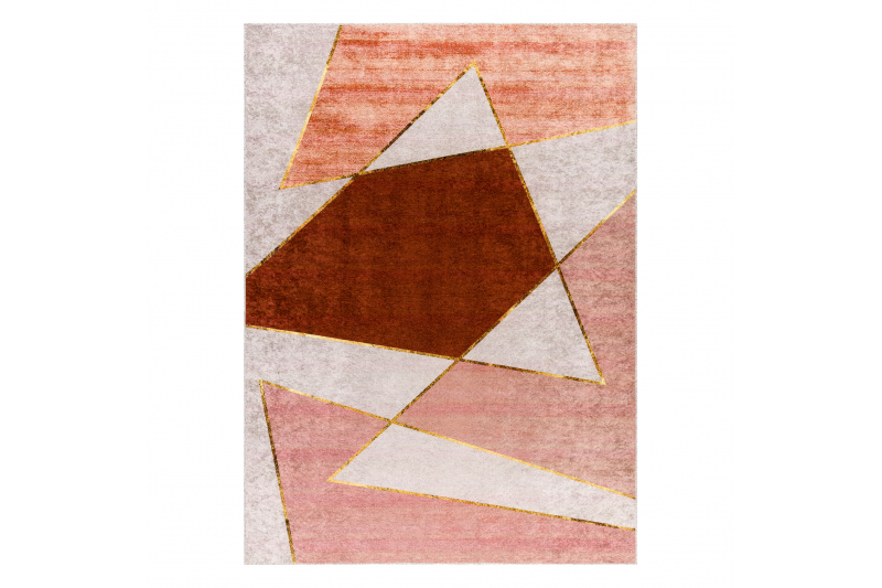 MIRO 52097.802 matto geometrinen liukumaton - vaaleanpunainen 160x220 cm