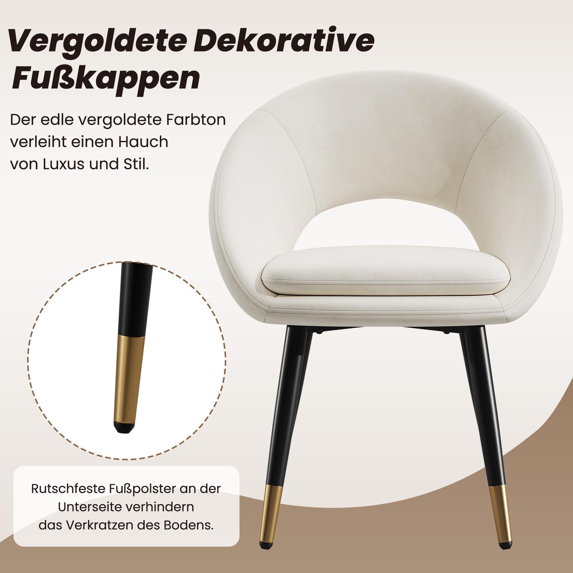 Ruokapöydän tuoli 2 kpl, samettia, beige