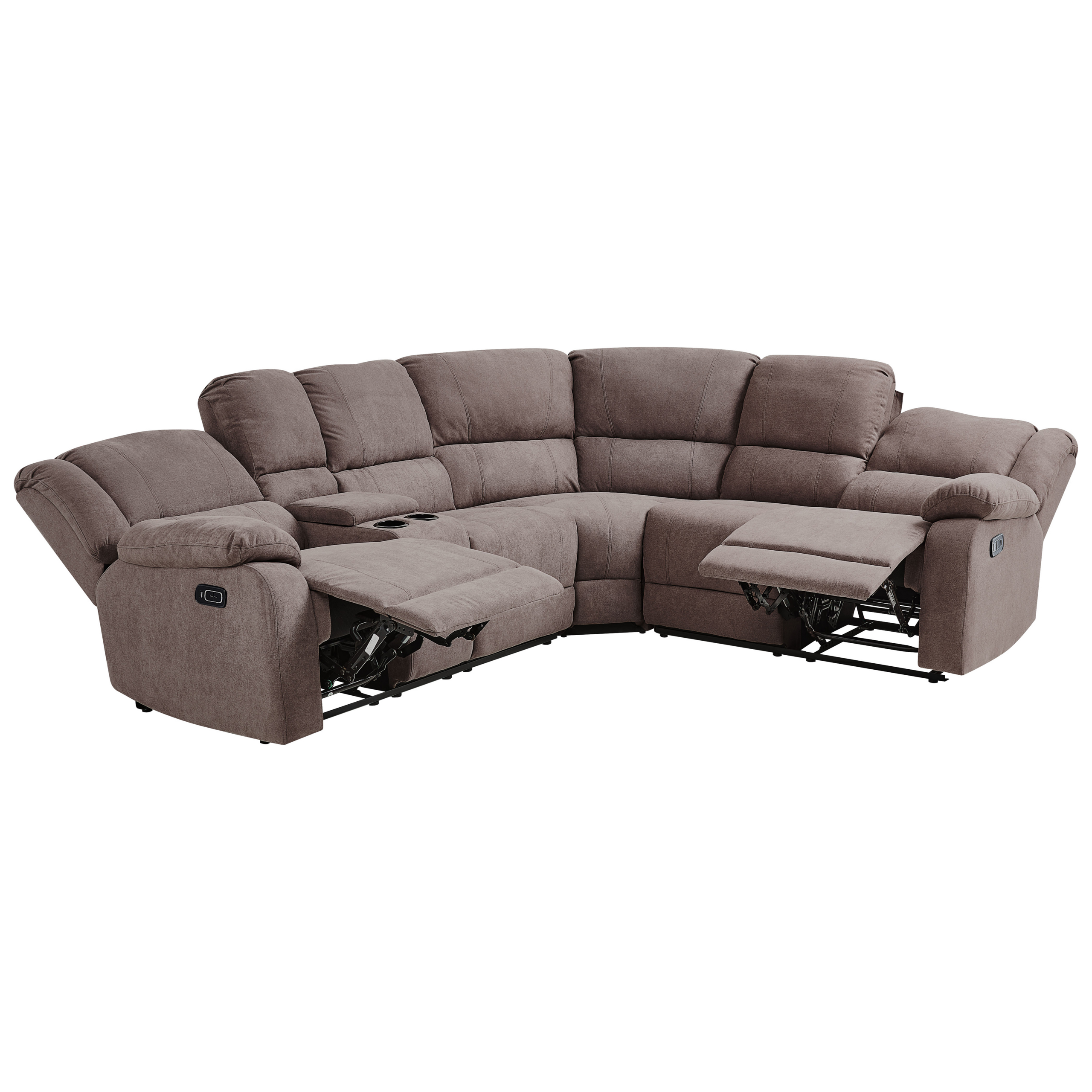 Kulmasohva sähkösäädettävä ROKKE USB-portilla Kangas Ruskea Vasen