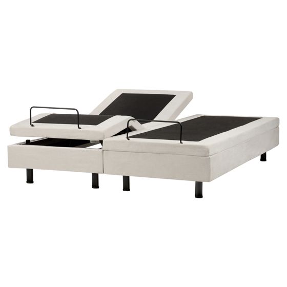 Säädettävä sänky ilman sängynpäätyä kangas DUKE II 160 x 200 cm Vaaleanbeige