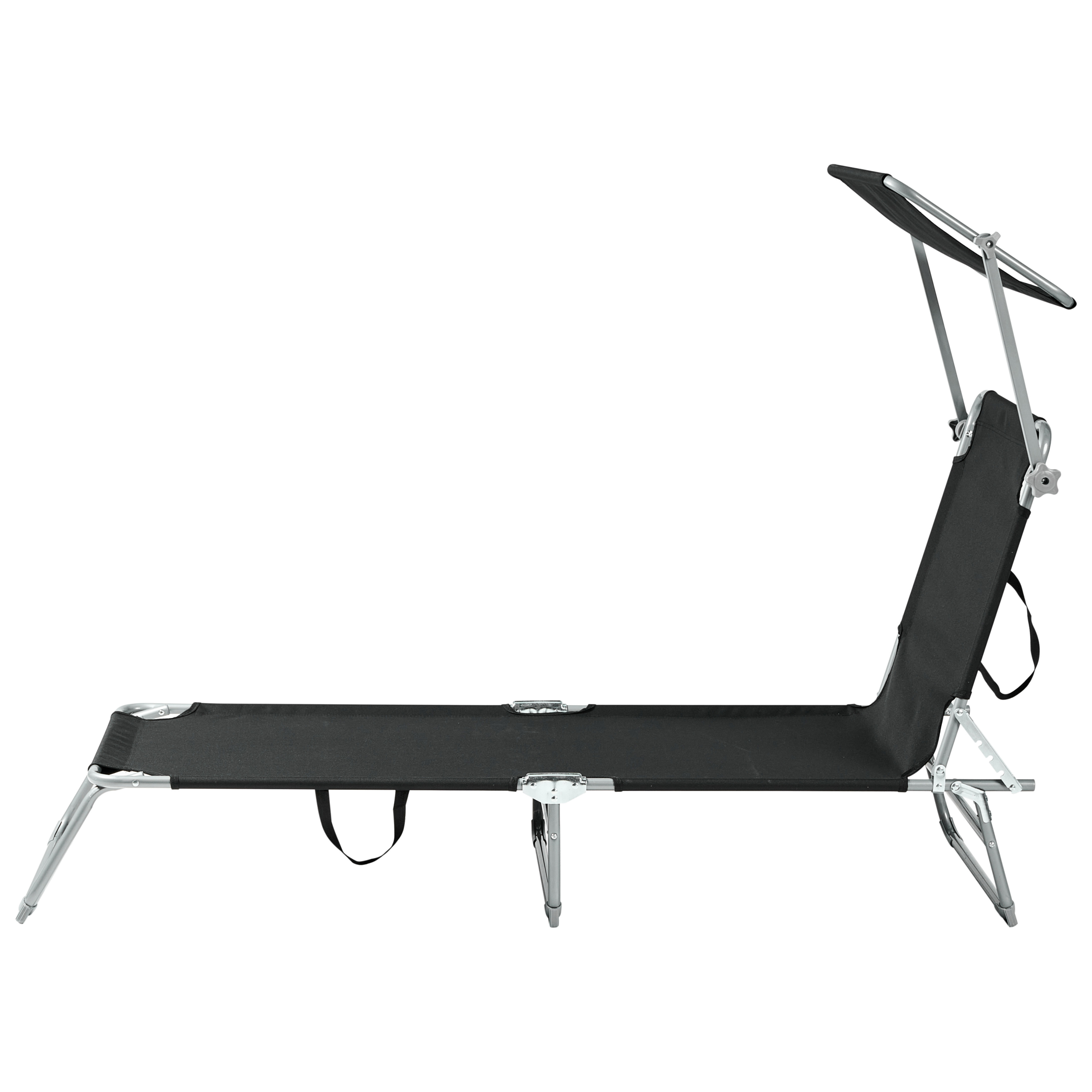 Aurinkotuoli FOLIGNO kallistettava metalli Musta