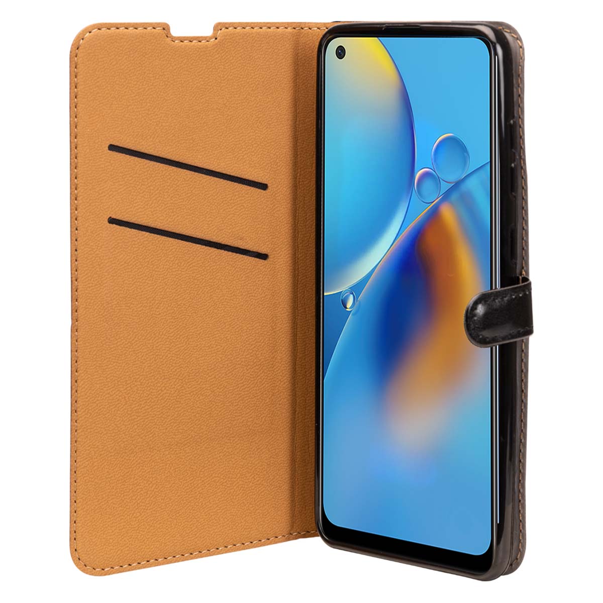 Folio-kotelo Oppo A74:lle korttipidikkeellä ja jalustatoiminnolla