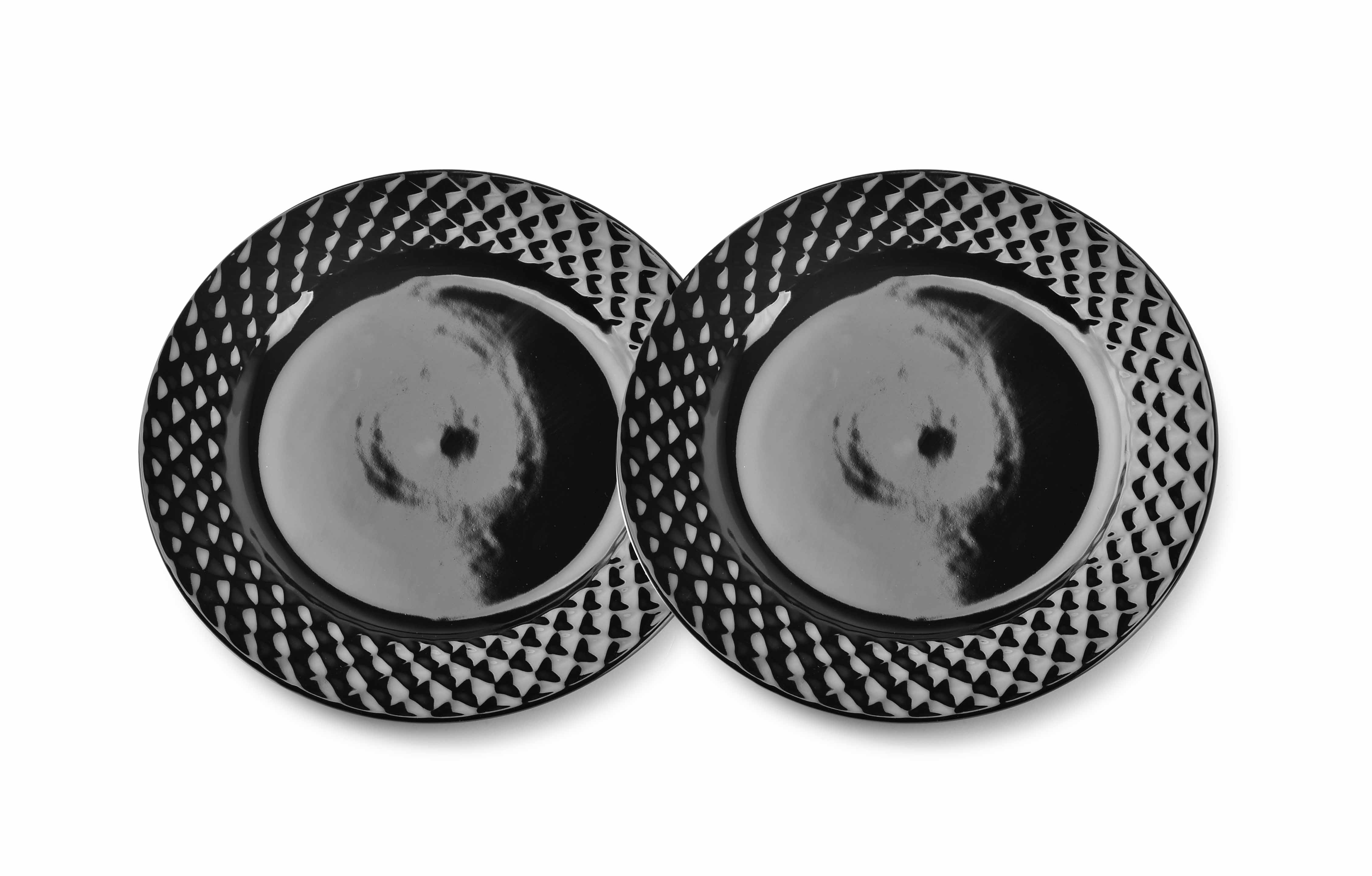 Jälkiruokalautassetti posliini Affek Design Diament 20,5 cm musta 2 kpl