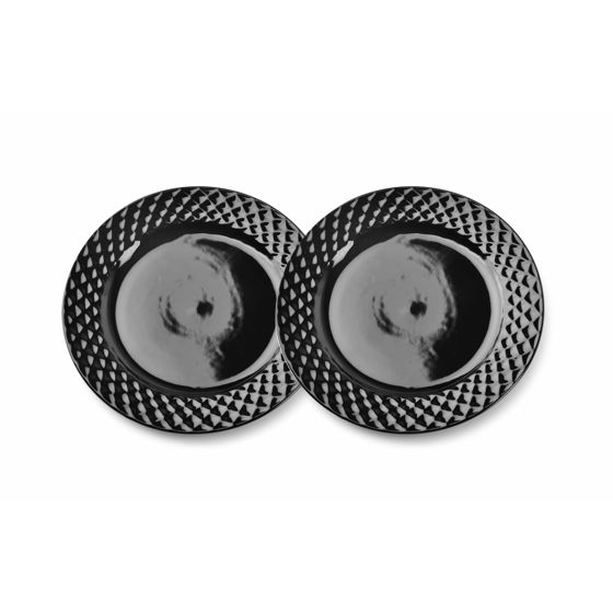 Jälkiruokalautassetti posliini Affek Design Diament 20,5 cm musta 2 kpl
