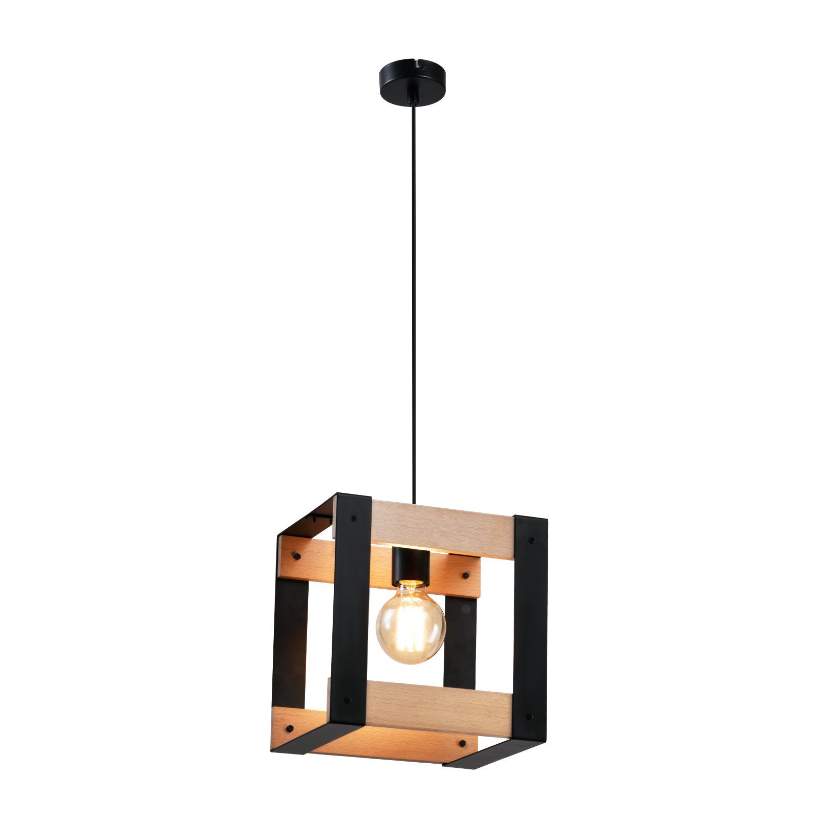 ZMH Vintage musta riippuvalaisin E27 metallinen ravintolakattokruunu 175 cm sopii olohuoneeseen tai eteiseen