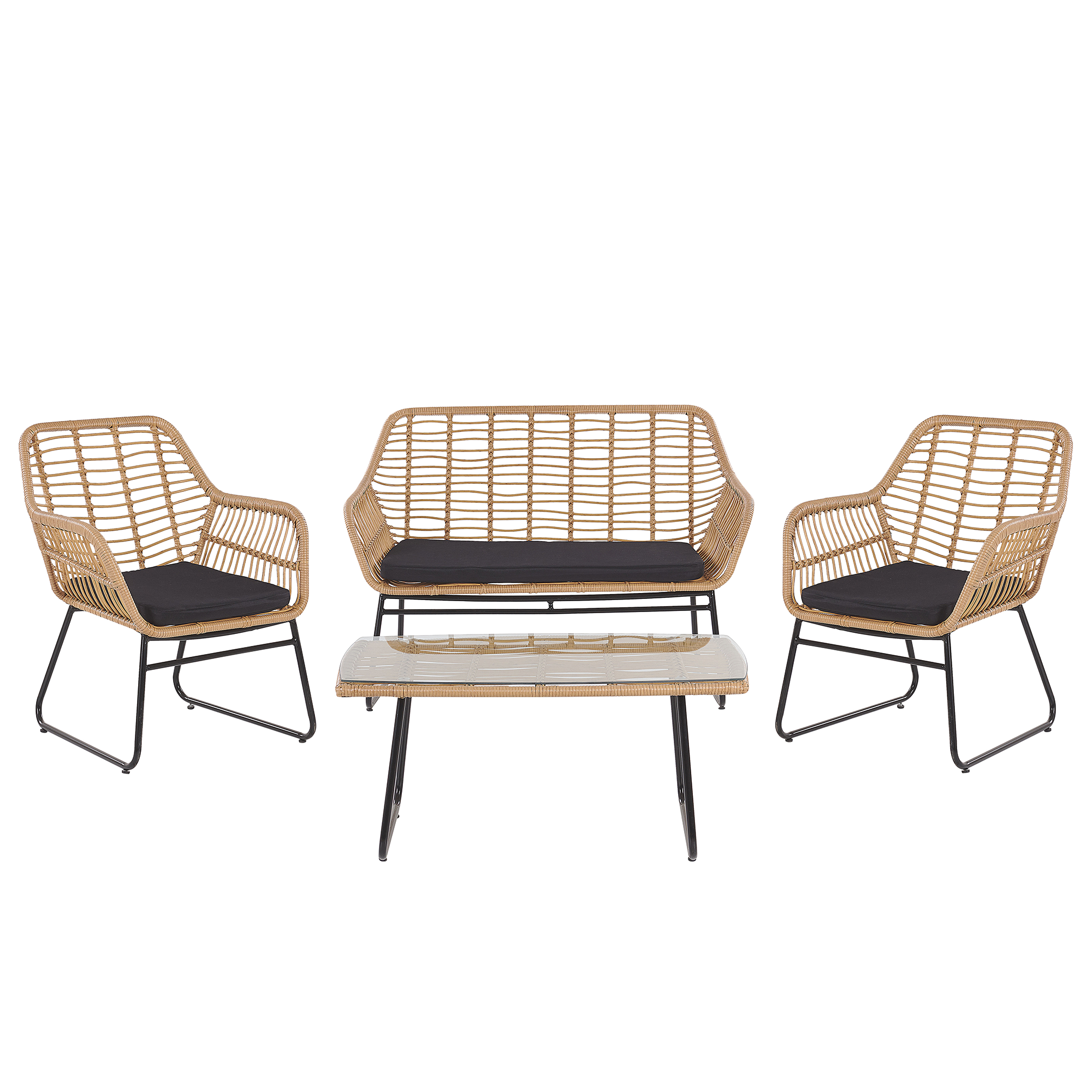 Ulkosohvaryhmä pöydällä 4-istuttava MINORI polyrottinki Beige