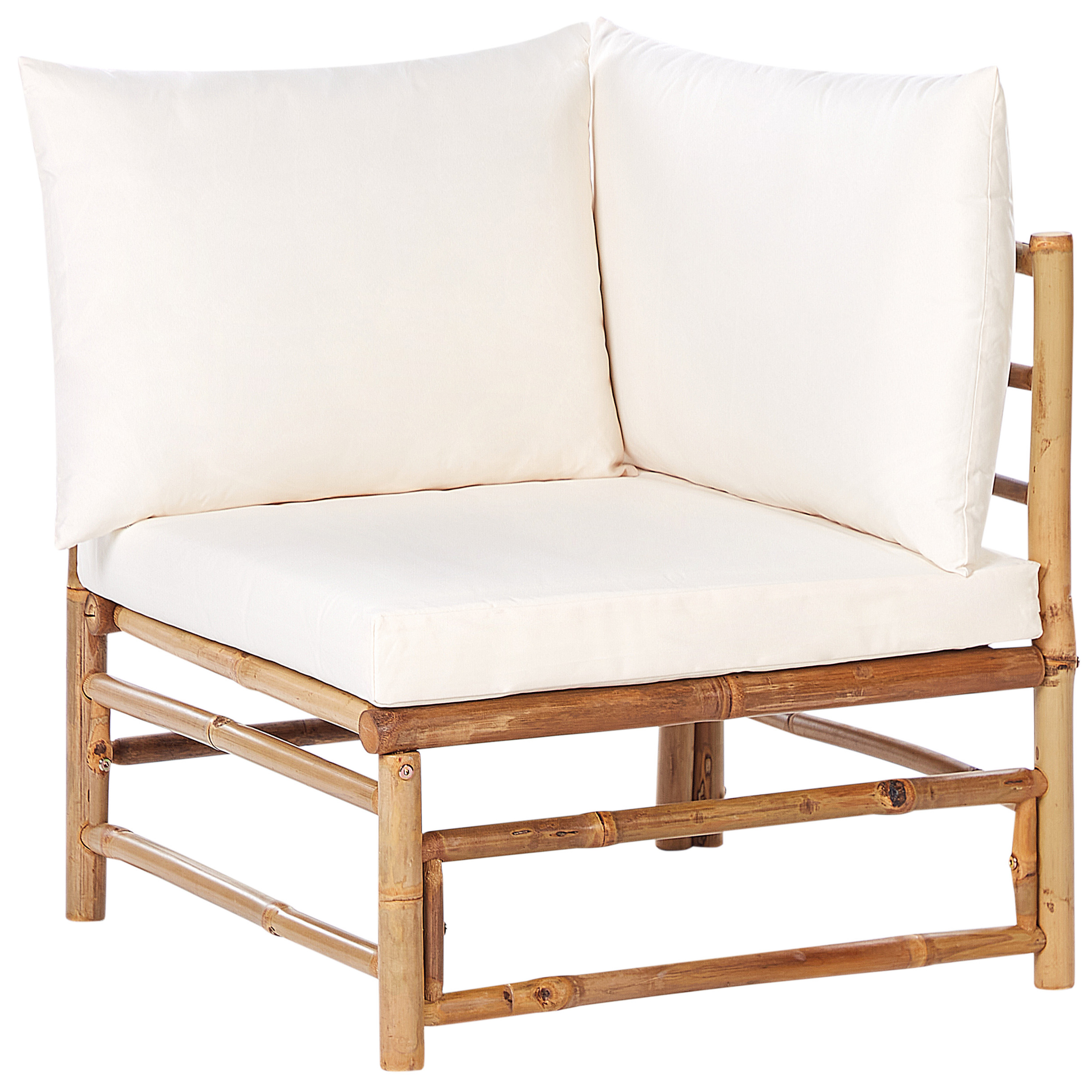 Ulkosohvaryhmä pöydällä 4-istuttava CERRETO bambu Luonnonvalkoinen