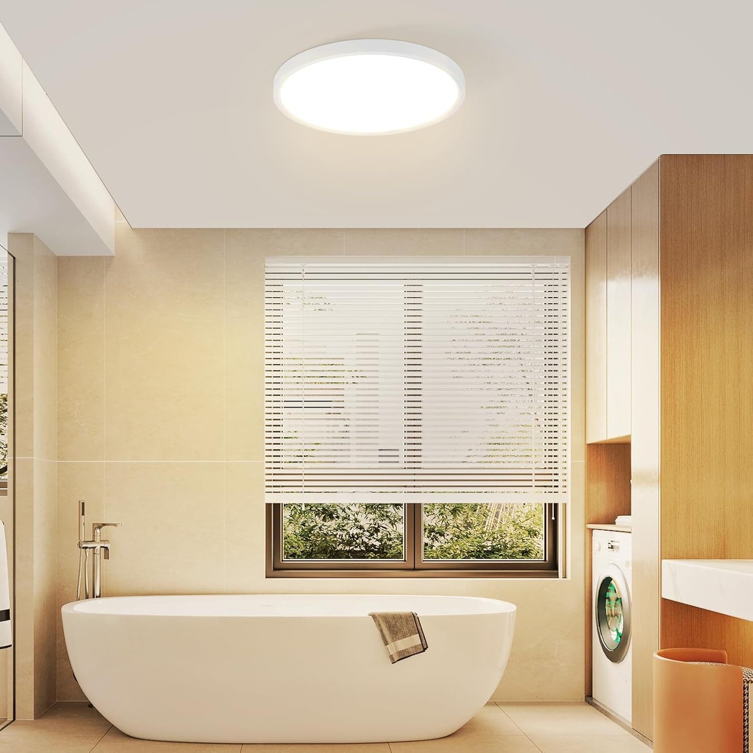 NETTLIFE LED - kattovalaisin, litteä, musta, 18cm, 15W, pyöreäKylpyhuone, pieni, lämmin Valkoinen, 3000K