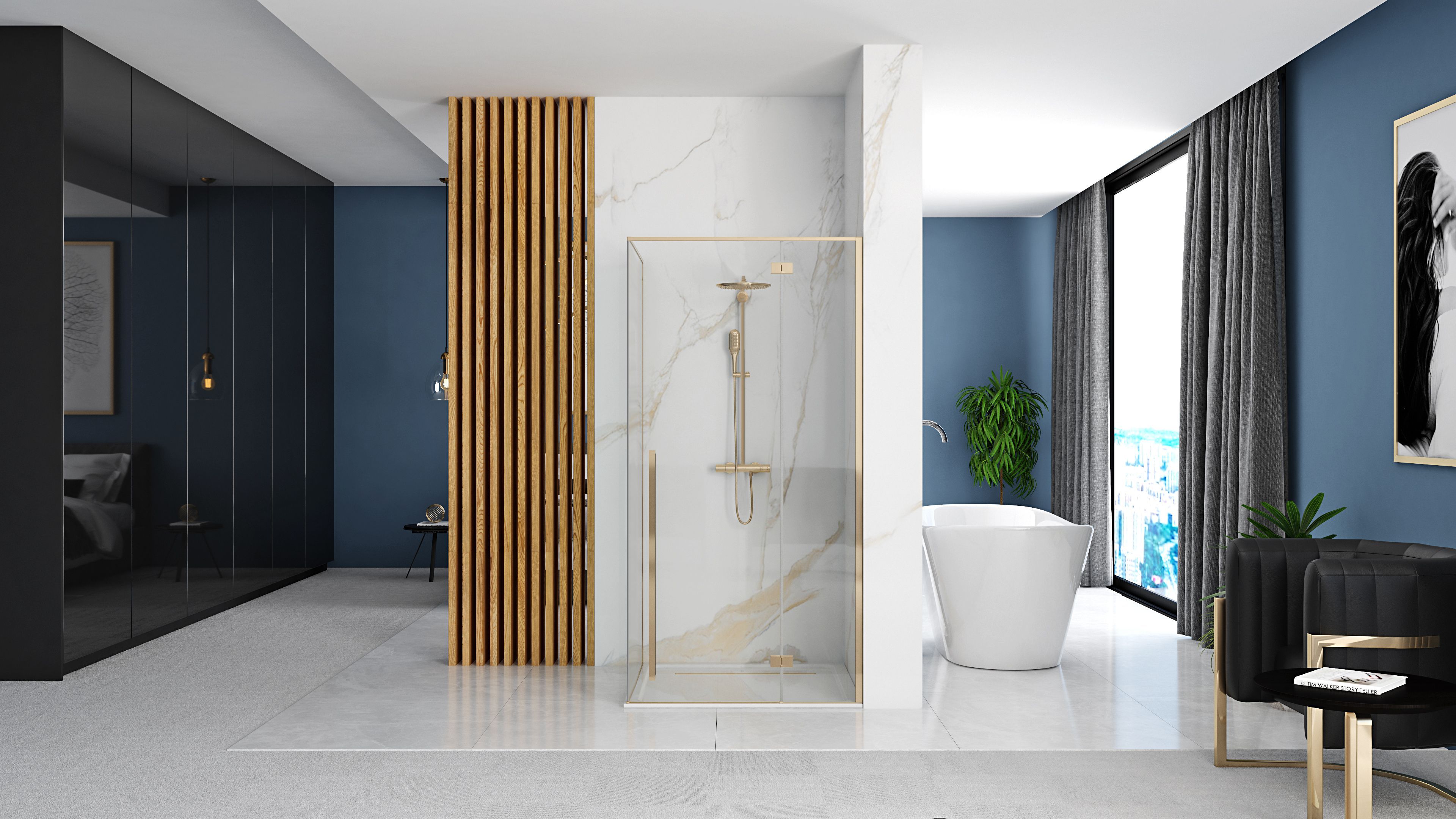 REA Suihkukaappi FARGO 80x100 kulta, 80X100X195CM