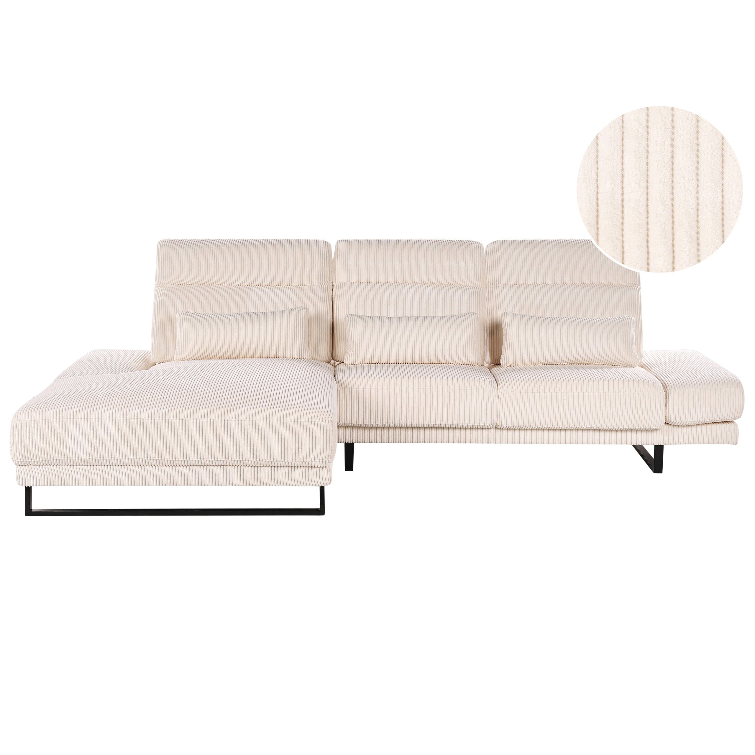 Kulmasohva IKAST Vakosametti Beige Oikea