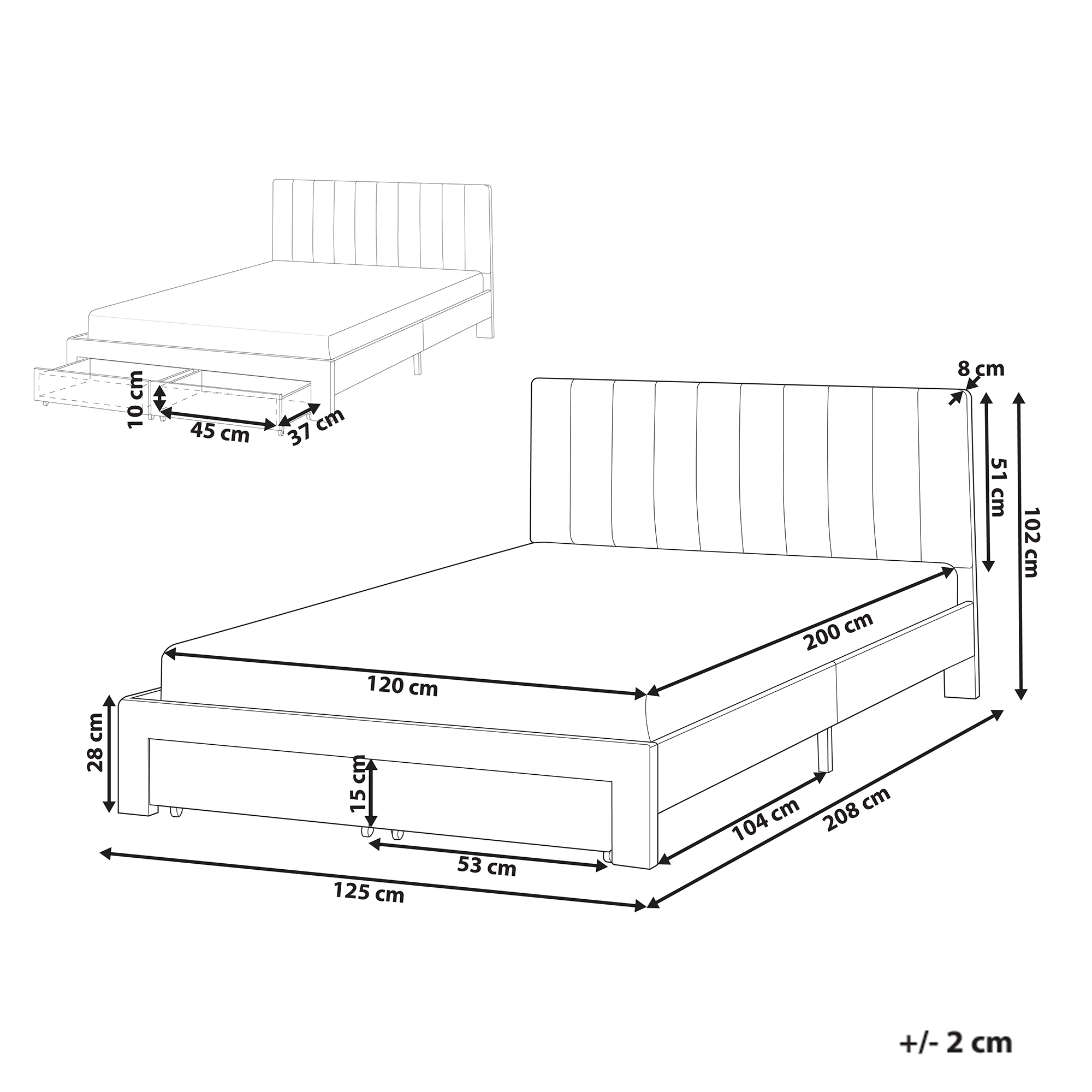 Sänky säilytyslaatikoilla sametti LONZAC 120 x 200 cm Ruskeanharmaa