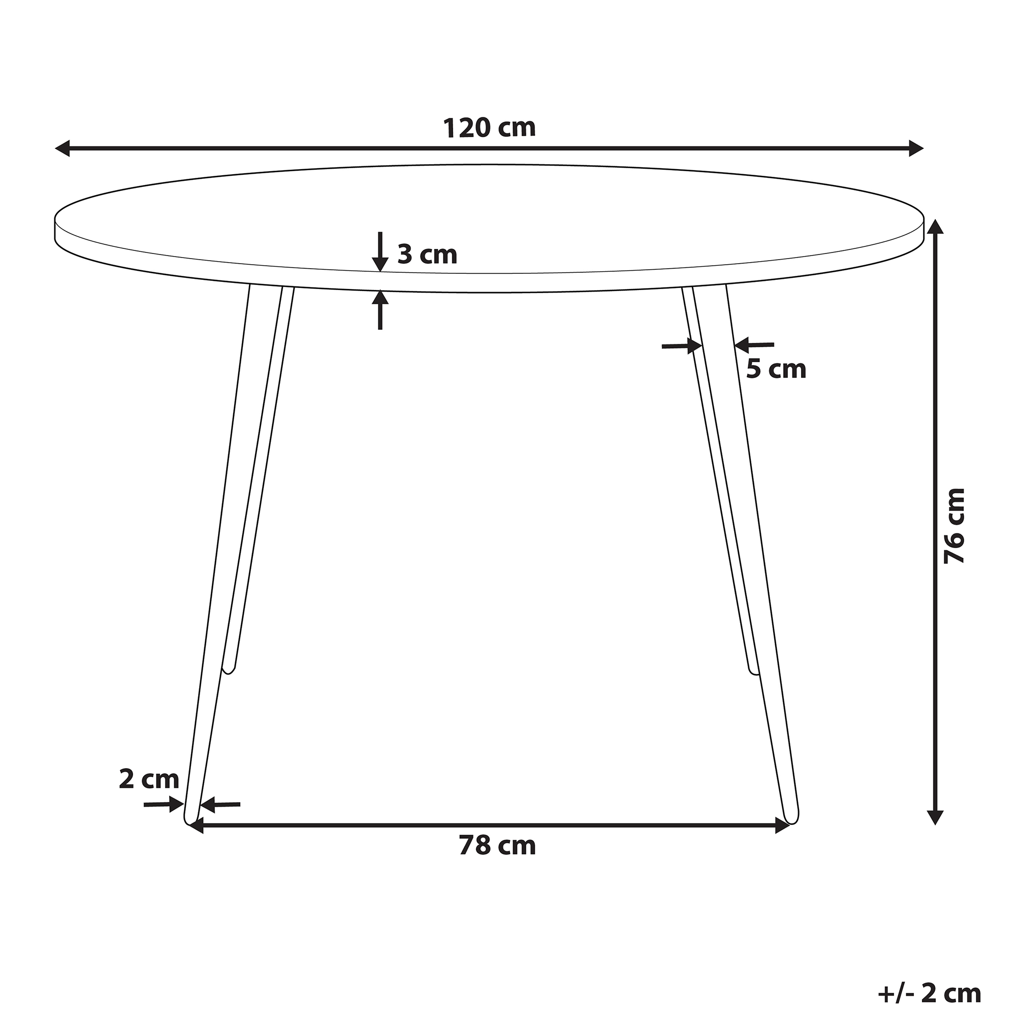Ruokapöytä ODEON Valkoinen marmorikuvio 120 cm 120 cm