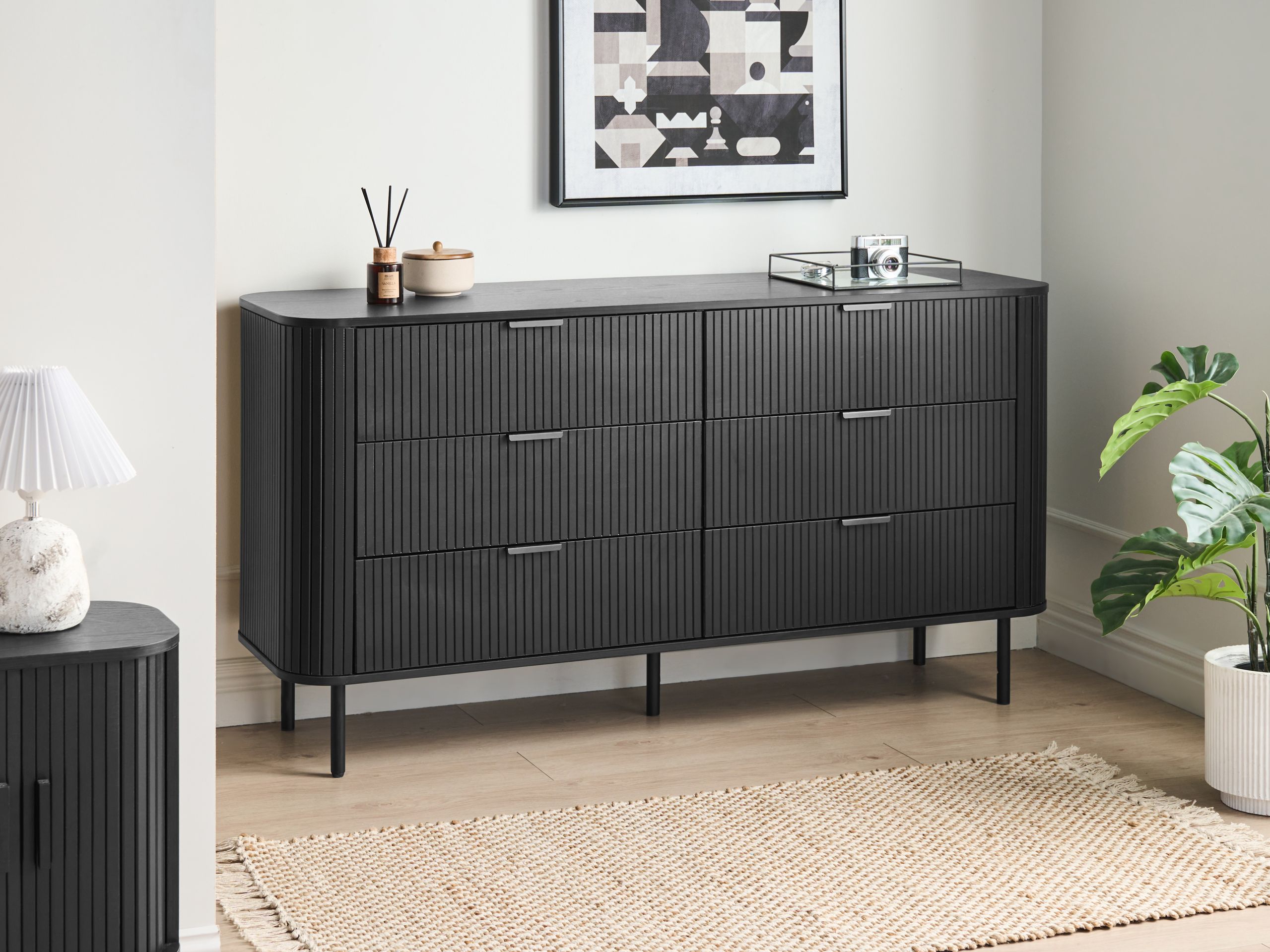 Lipasto 6 laatikolla BRADLEY Musta