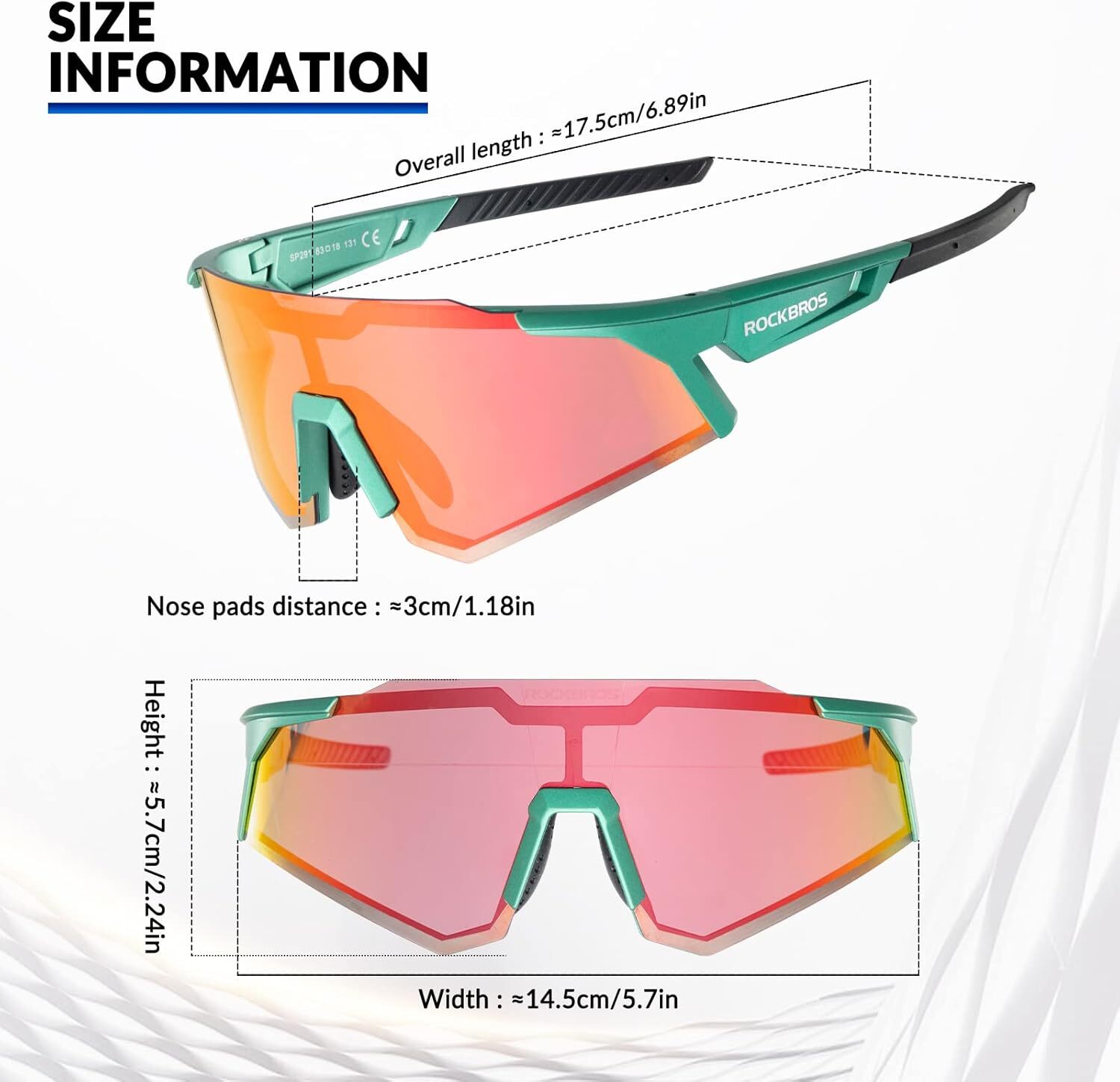 HD-polarisoidut pyöräilylasit, TR90-runko