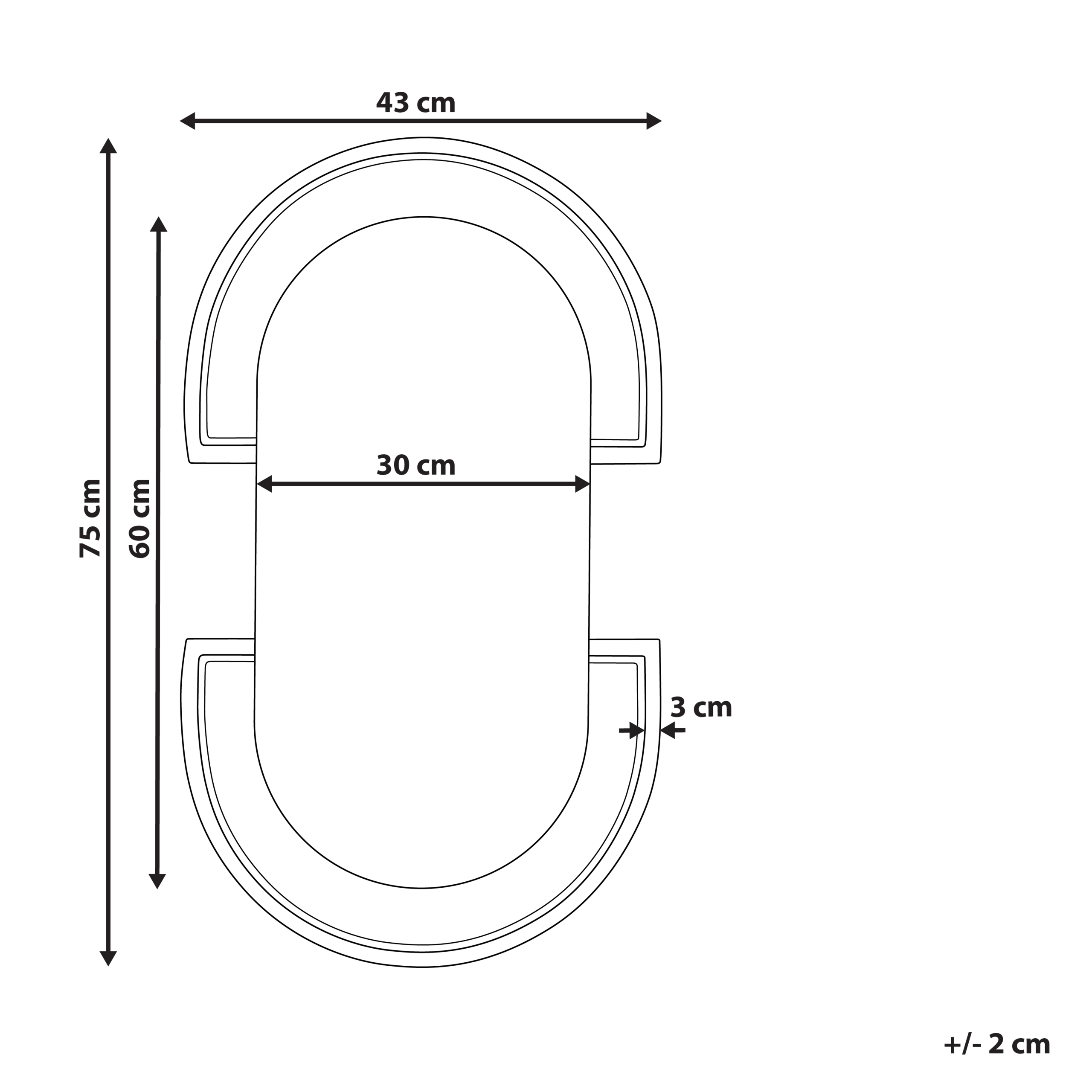 Seinäpeili STAINS 43 cm 75 cm Polyrottinki Luonnonväri