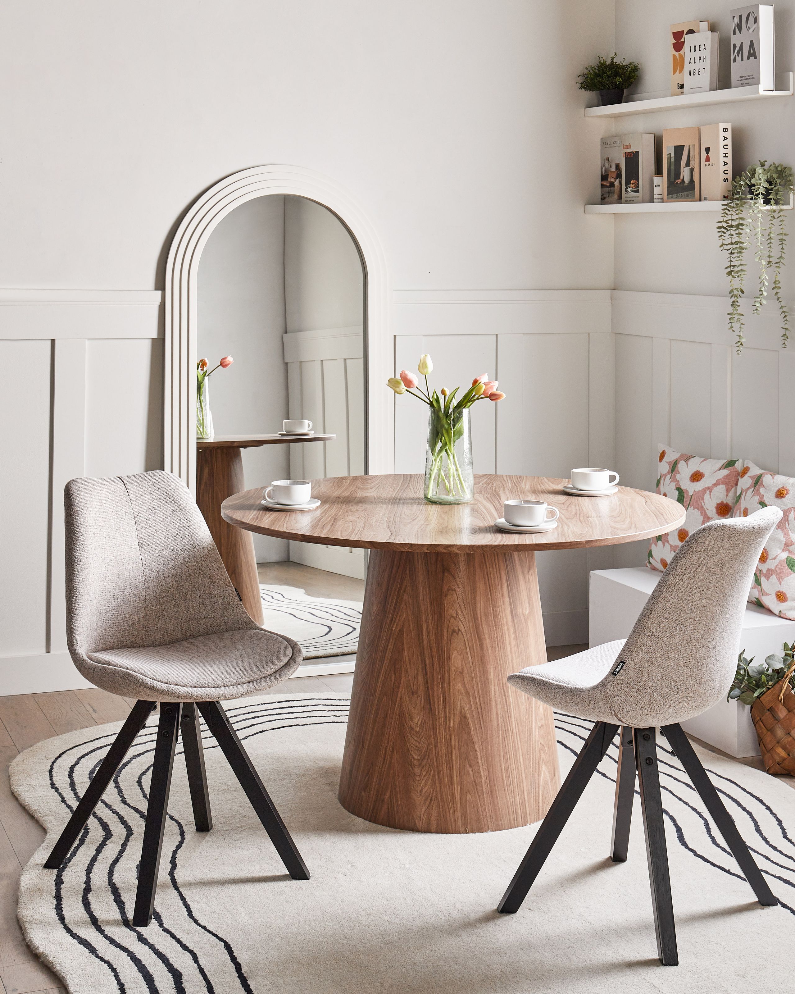 Ruokatuolisetti 2 kpl HEDLEY kangas Vaaleanruskea