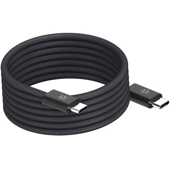 USB-C magneettipunottu kaapeli, 60W, 1m, musta
