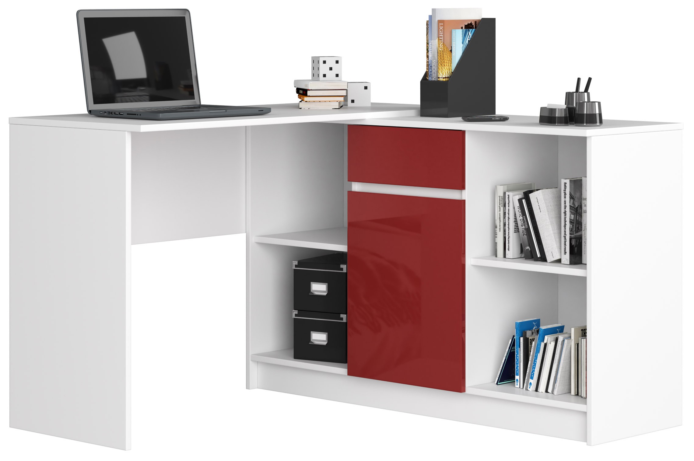 Akord Kalustesetti - senkki + työpöytä Punainen Kiilto