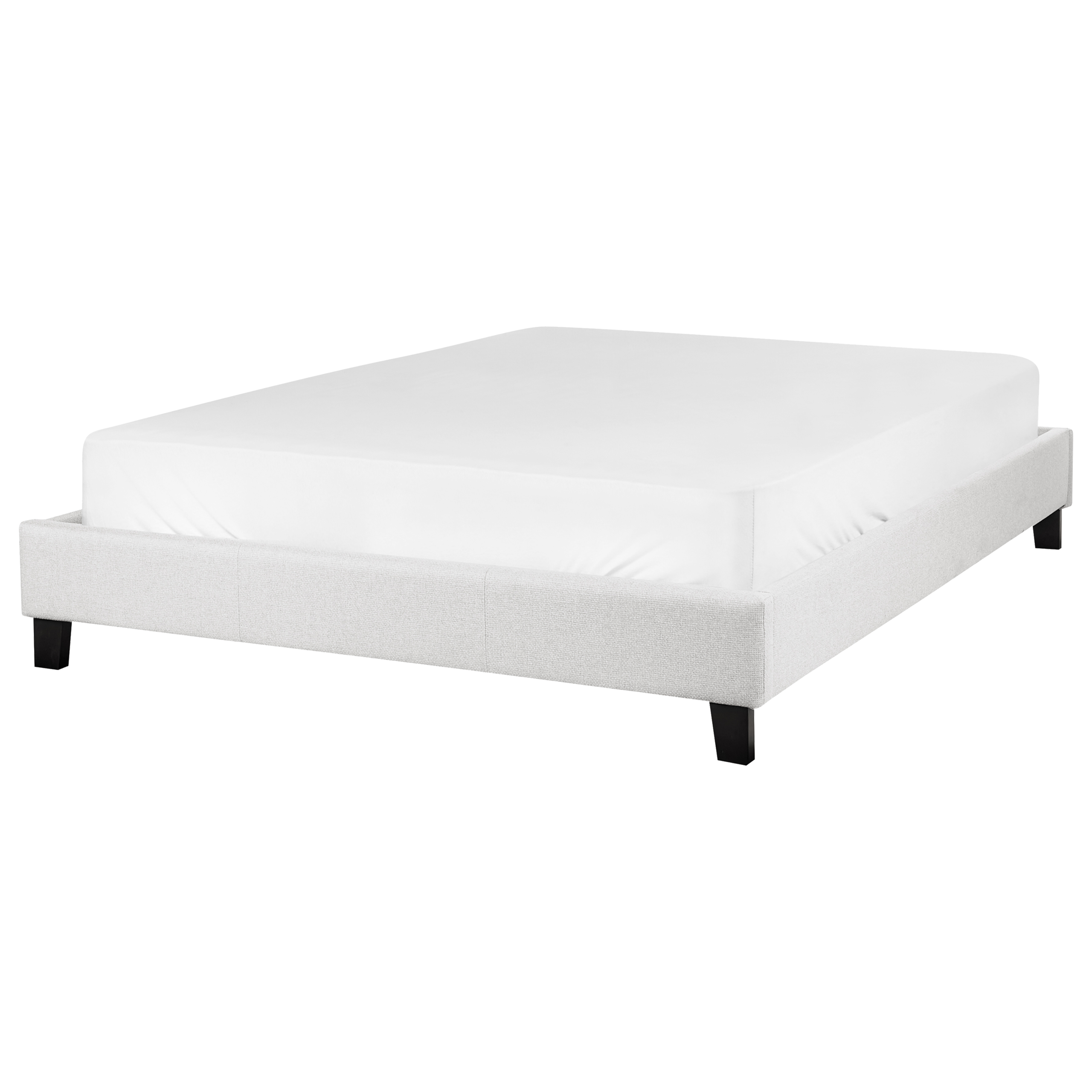 Sänky ilman sängynpäätyä kangas ROANNE 140 x 200 cm Vaaleanharmaa