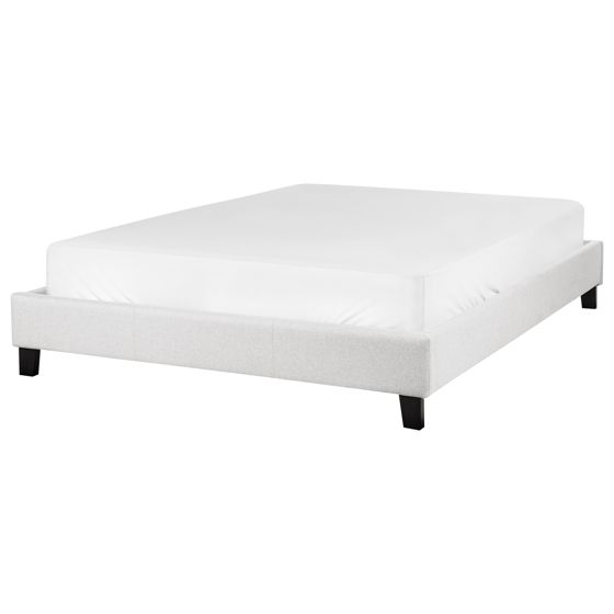 Sänky ilman sängynpäätyä kangas ROANNE 140 x 200 cm Vaaleanharmaa