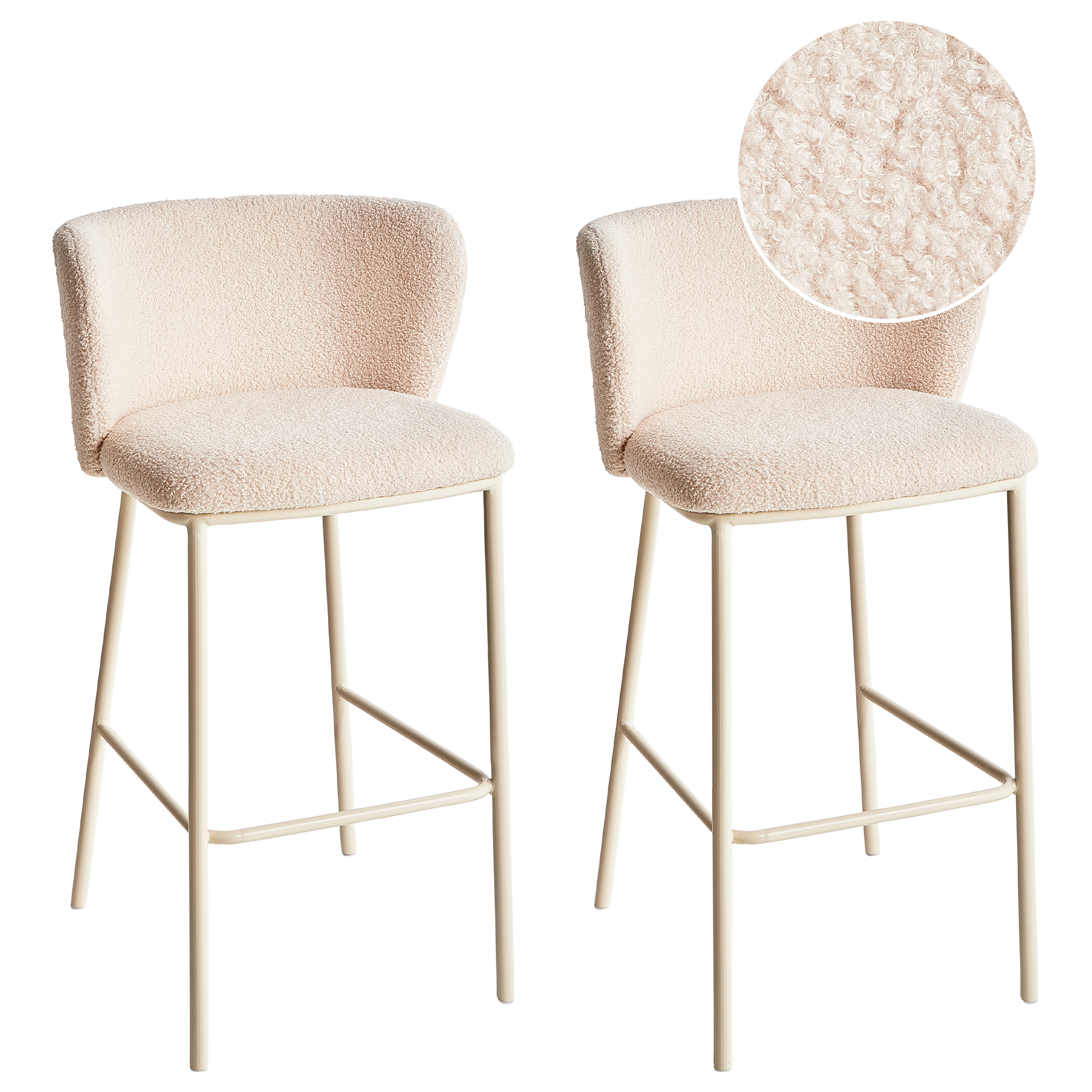 Baarituolisetti 2 kpl MINA II Buklee Vaaleanbeige