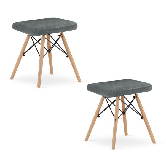 WERK jakkara - harmaa kangas / luonnonväriset jalat x 2