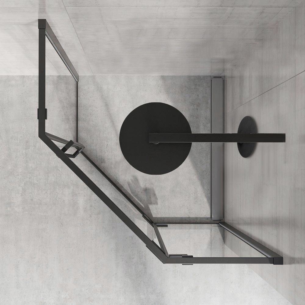 REA Suihkukaappi DIAMOND 100x100 musta, 55,5X55,5X195CM