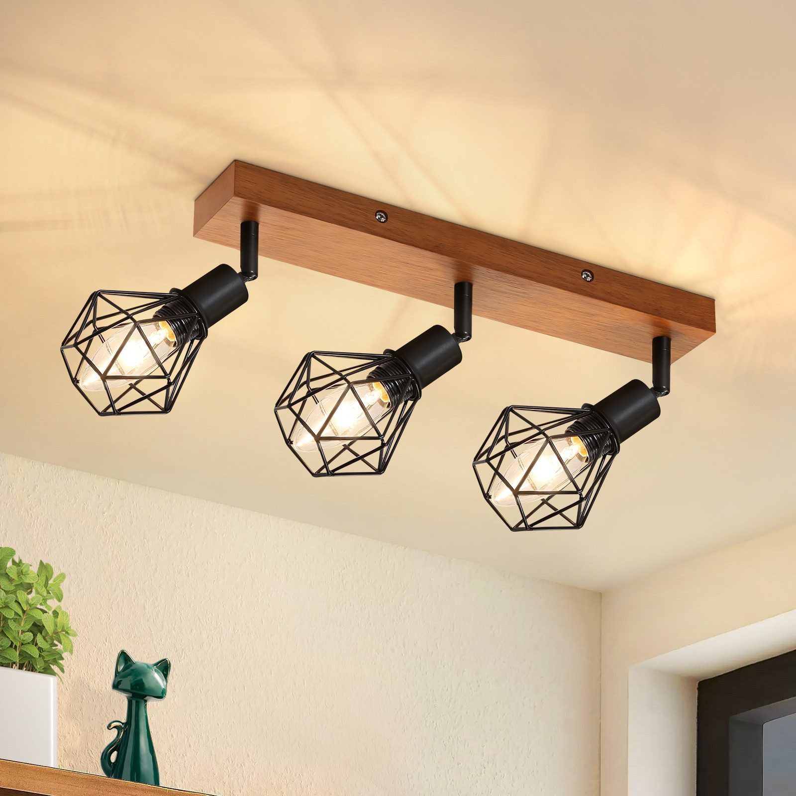 NETTLIFE - kattospottivalaisin mustaa metallia