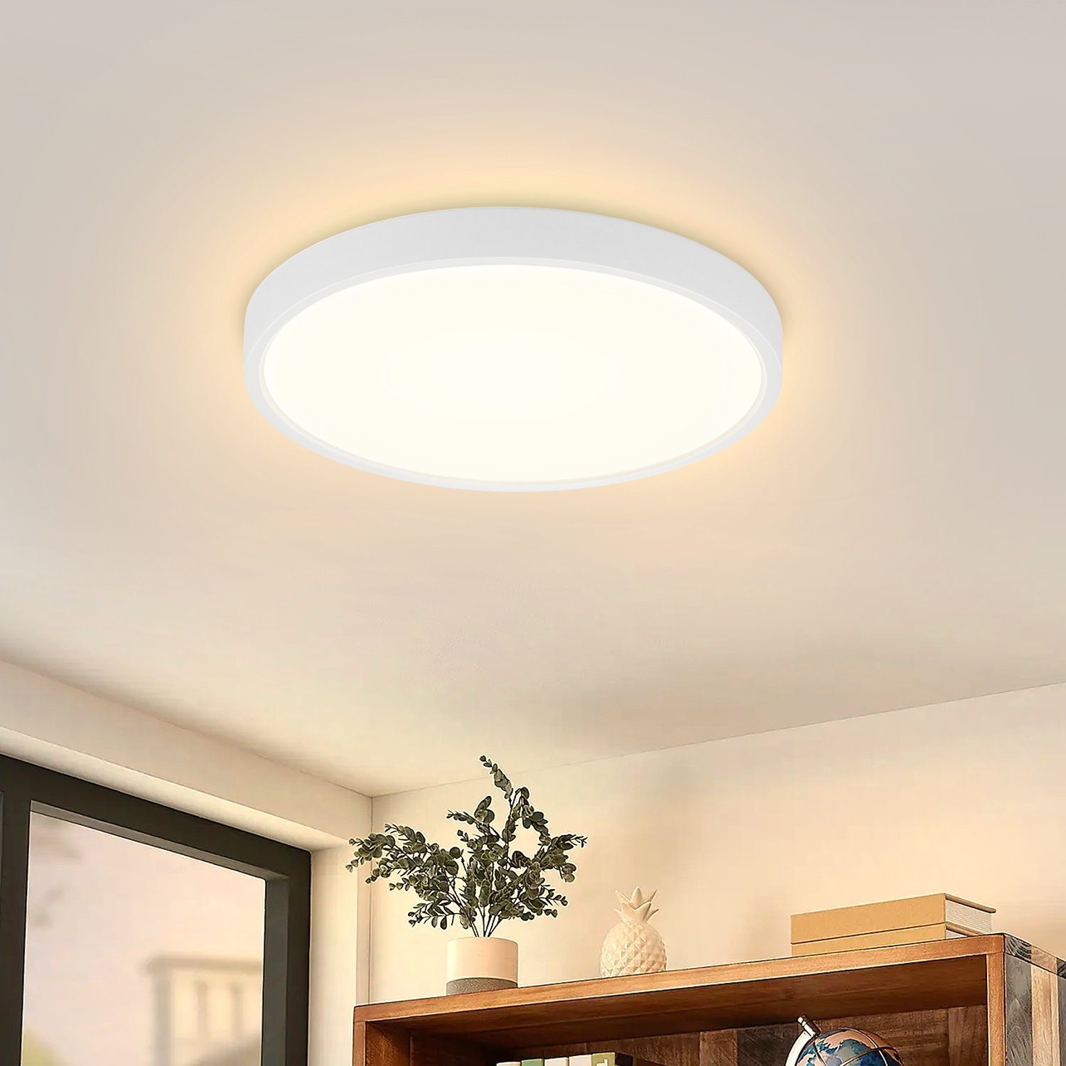 ZMH LED-kattovalaisin - 15 W kylpyhuoneen lamppu pyöreä kattovalaisin IP44 Ø17 cm