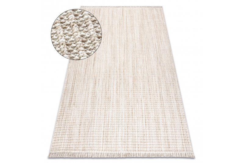 Matto NANO FH72A Melange, silmukka, litteä kudottu beige 180x270 cm